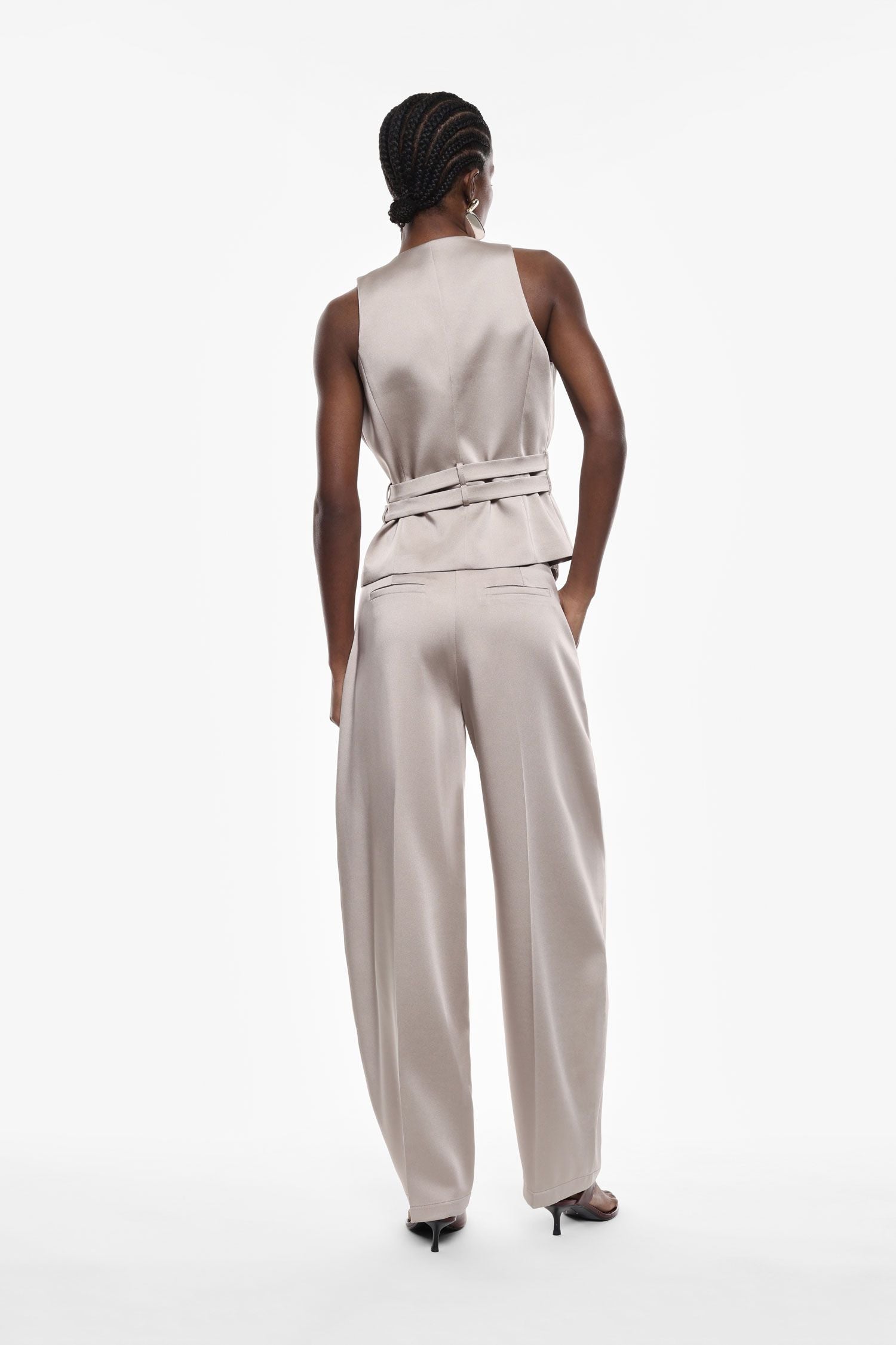 Pantalon large en satin