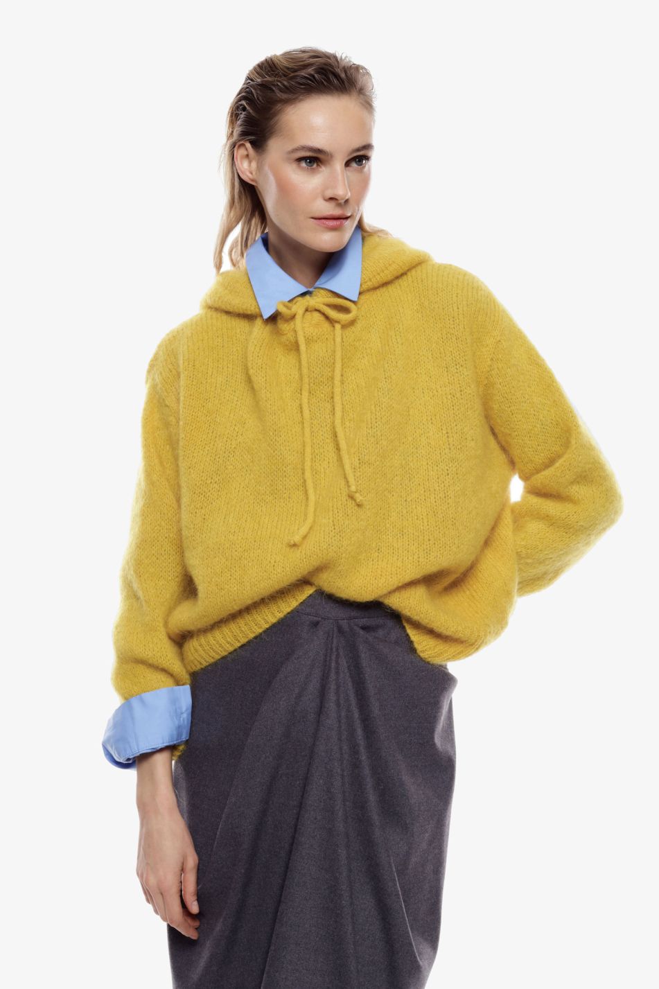 Sweater with Knitted Hooded