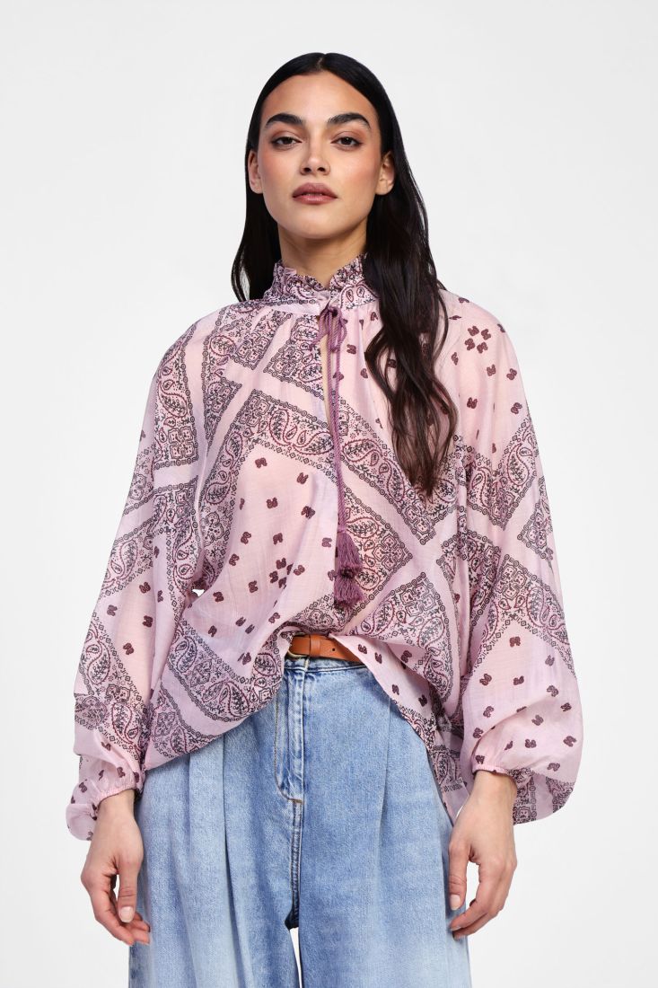 Chemise avec imprimé et col coréen