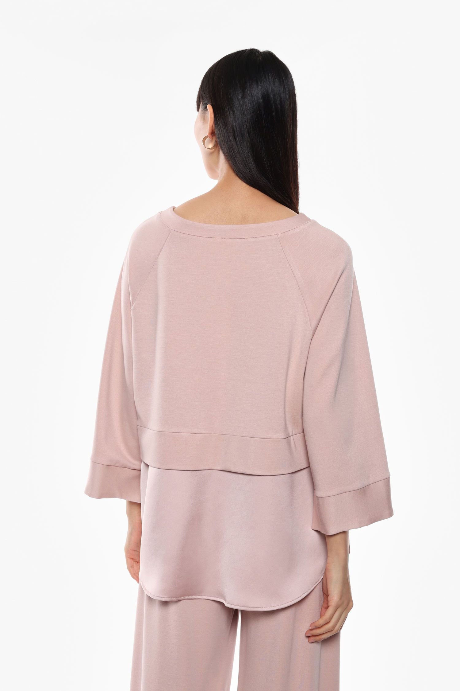 Sweat-shirt combiné avec poche et manches 3/4