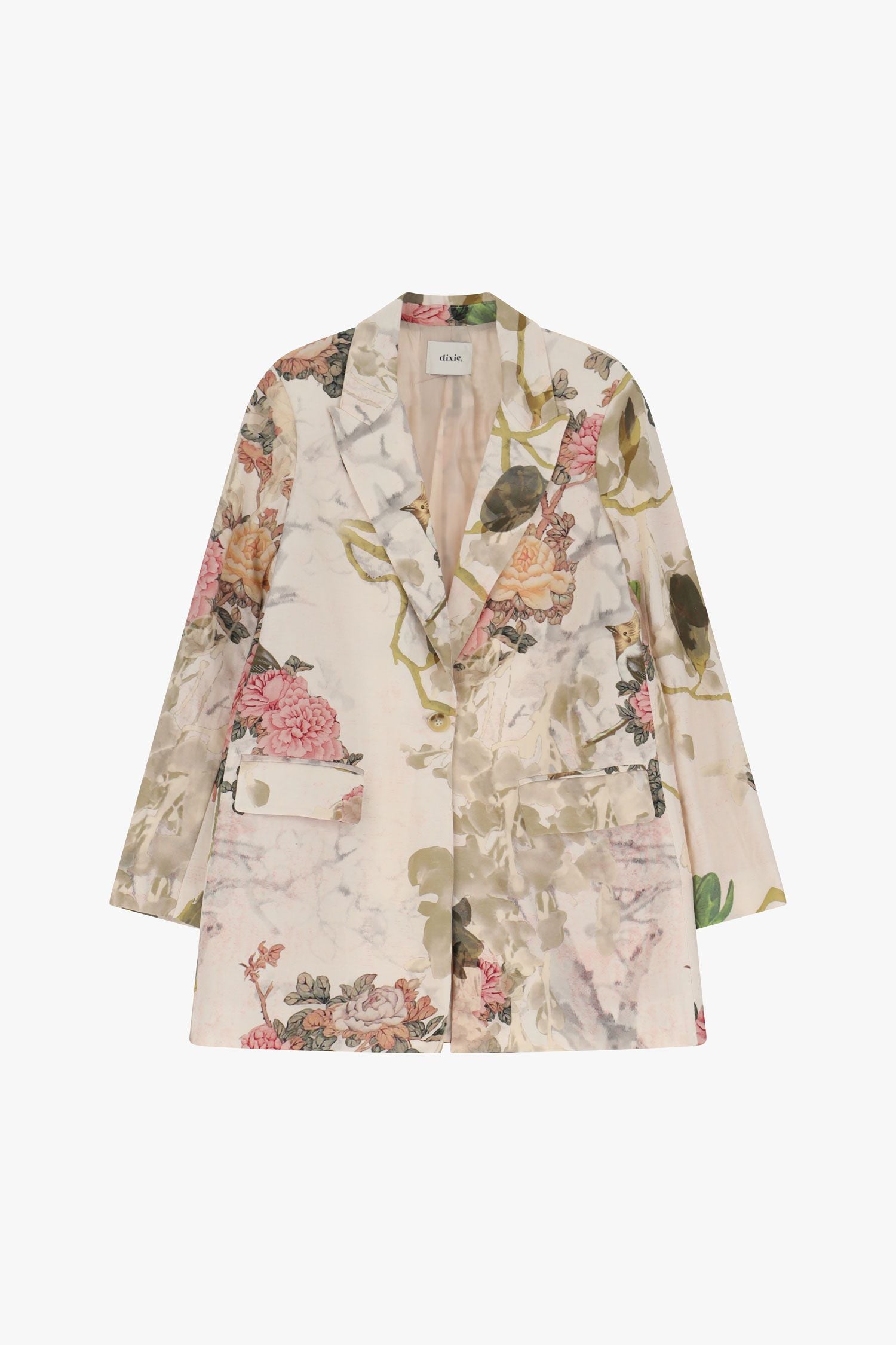 Blazer à imprimé floral et fermeture