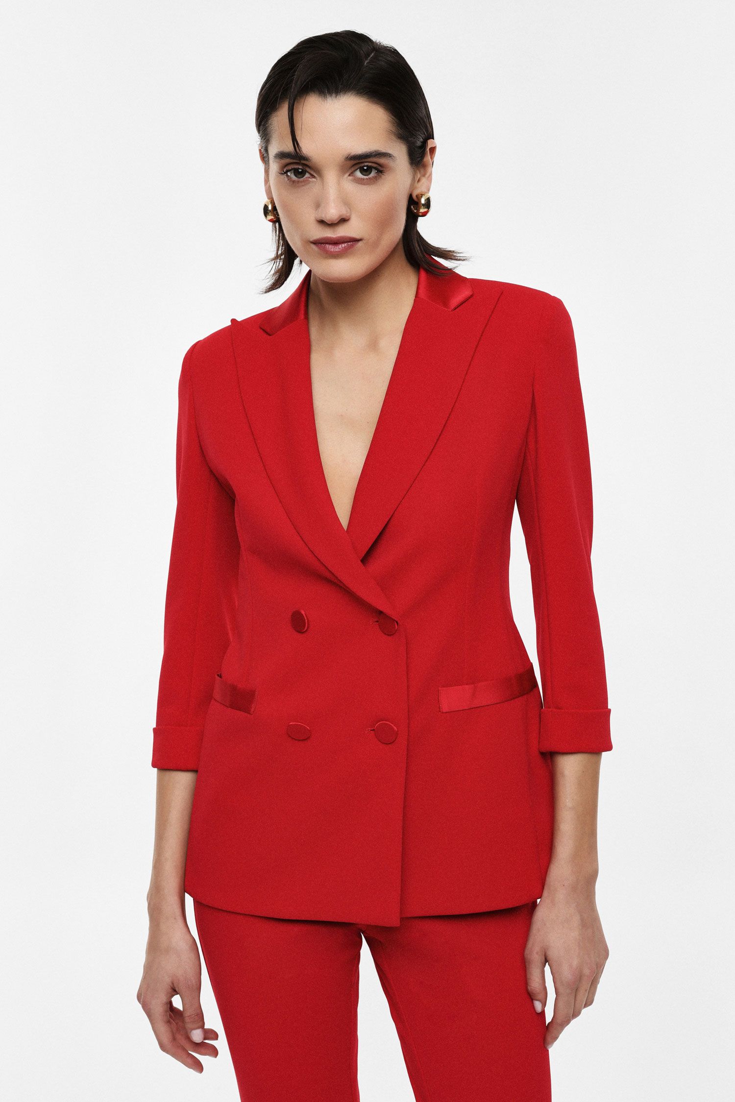 Blazer double-breasted with three-quarter sleeves