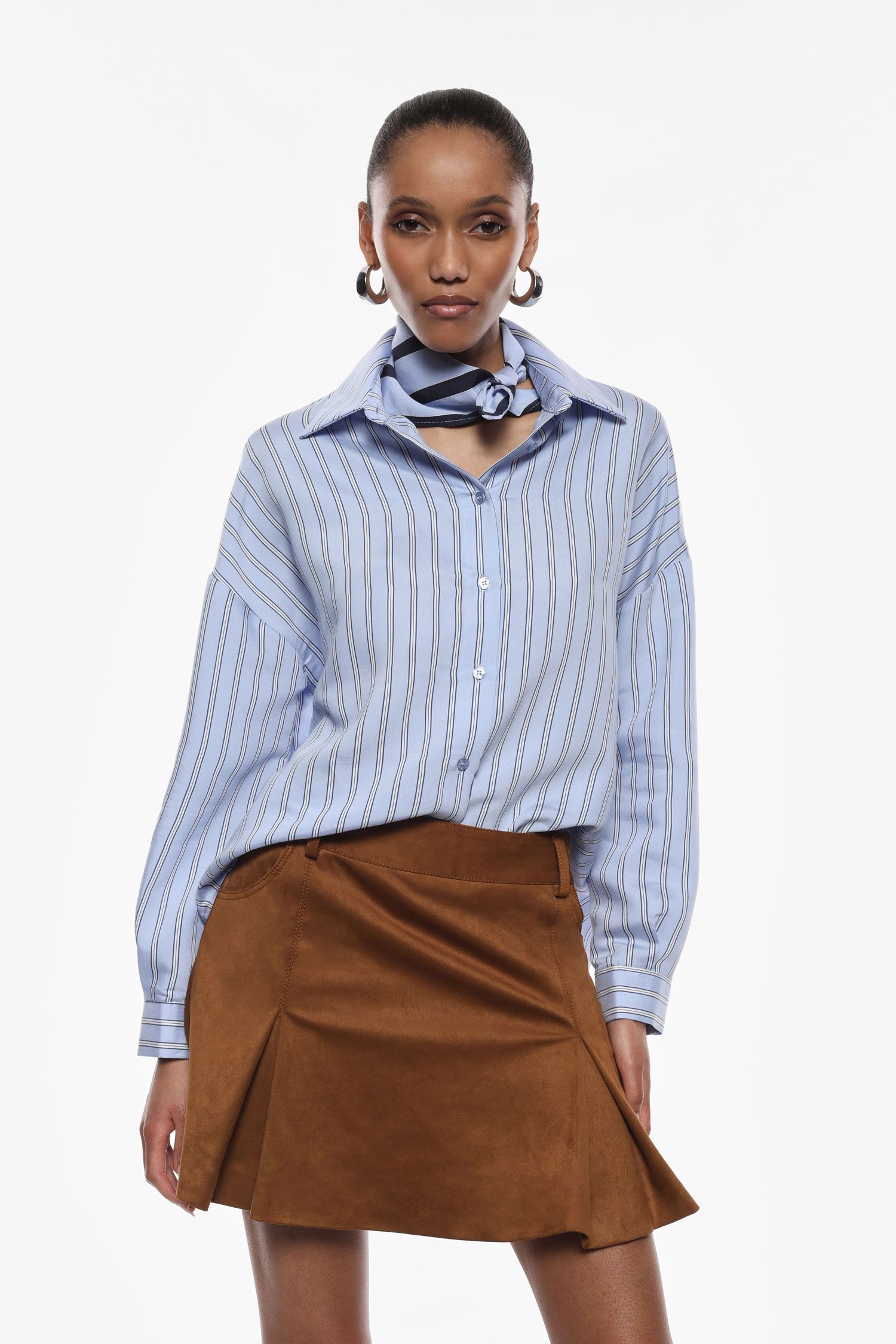 Striped shirt with classic collar