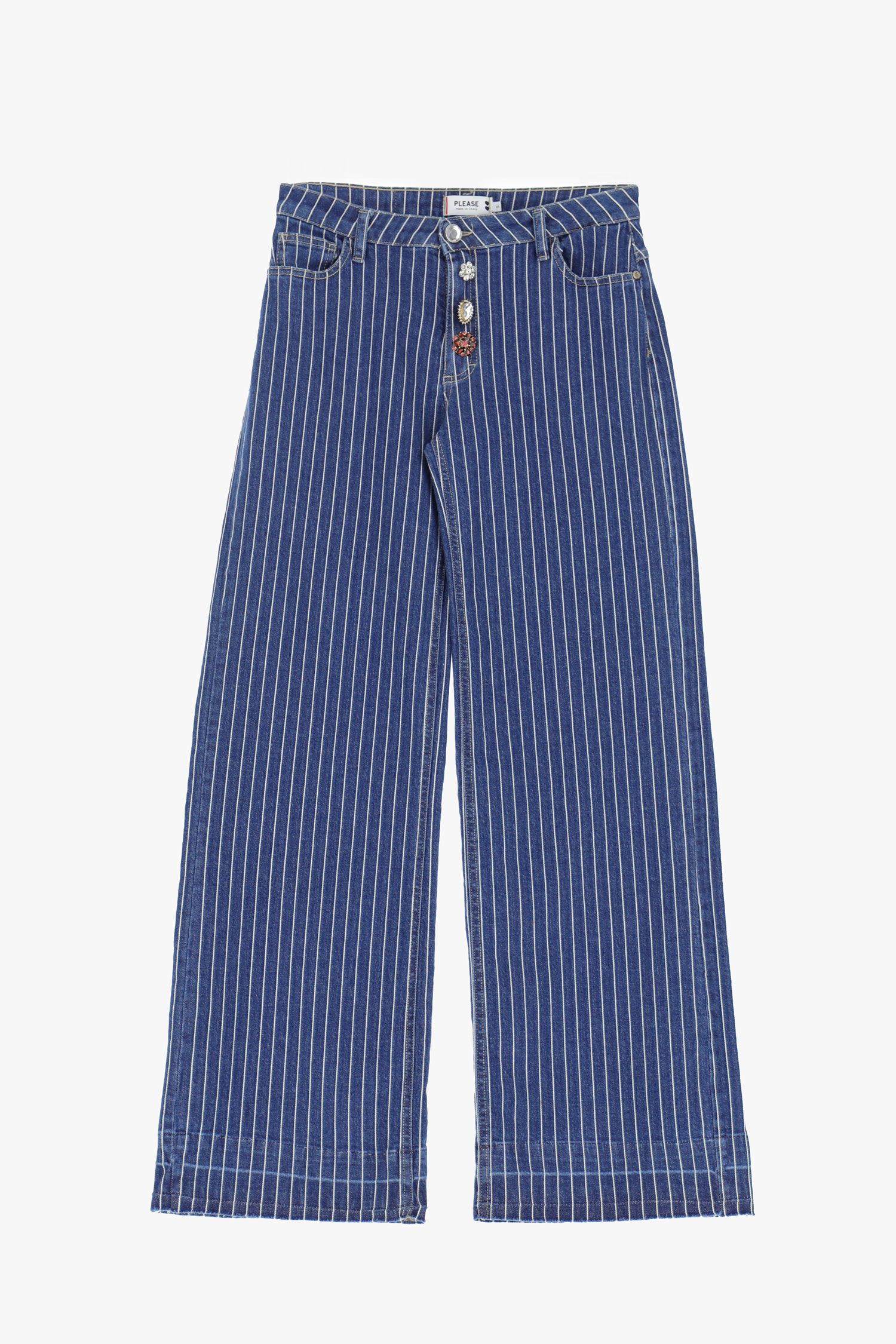 Jean à rayures à jambe large