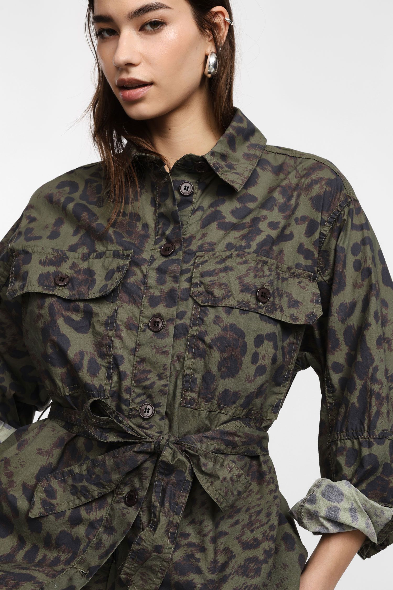 Leopard Belted Shirt