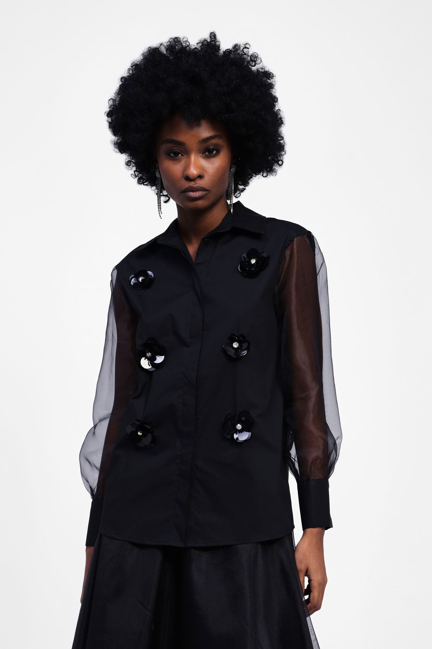 Floral Embellishment Shirt