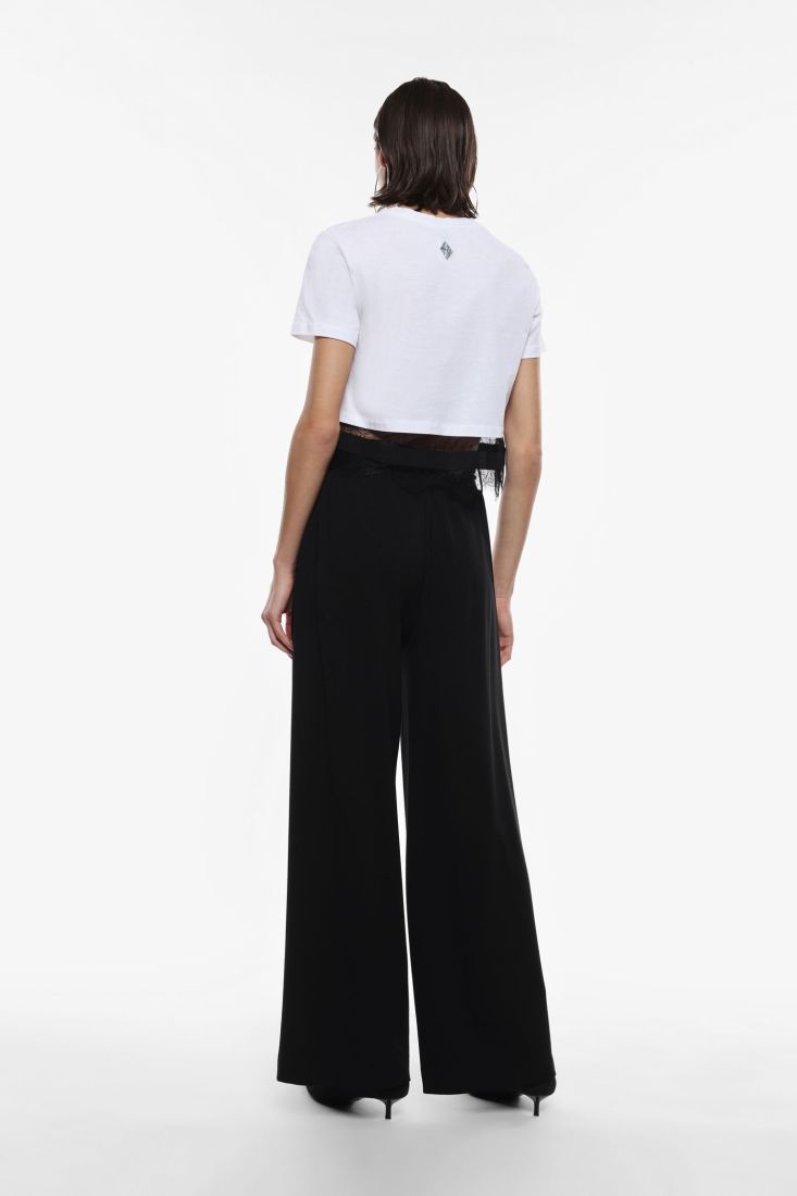 Pantalon taille haute ceinturé