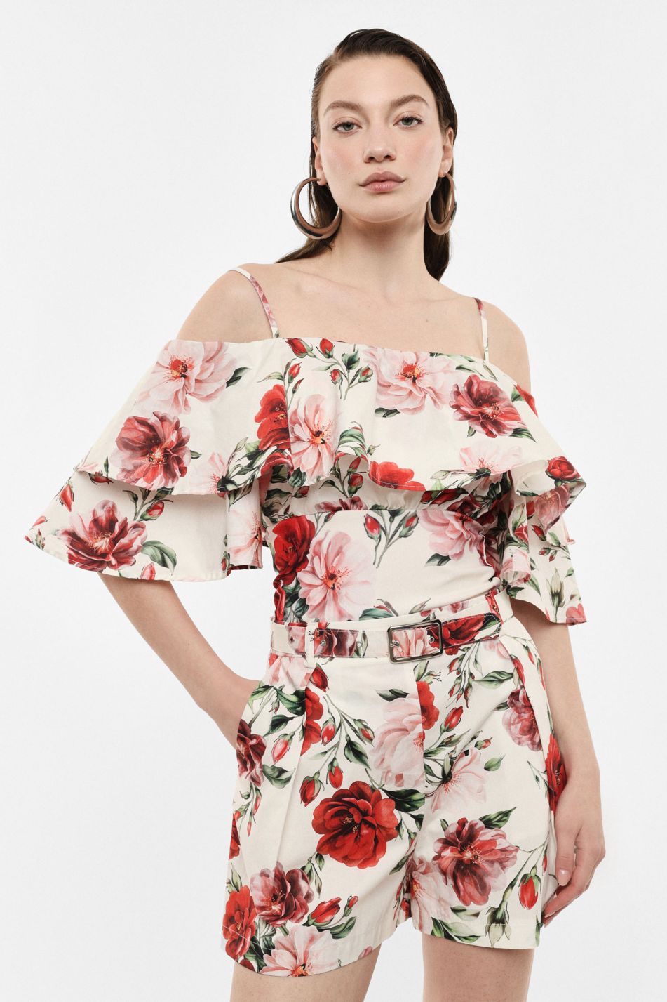 Floral Ruffle Bodysuit