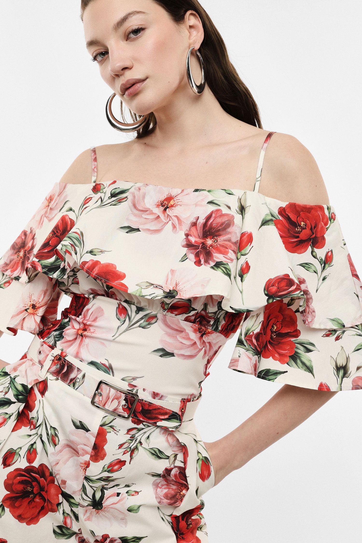 Floral Ruffle Bodysuit