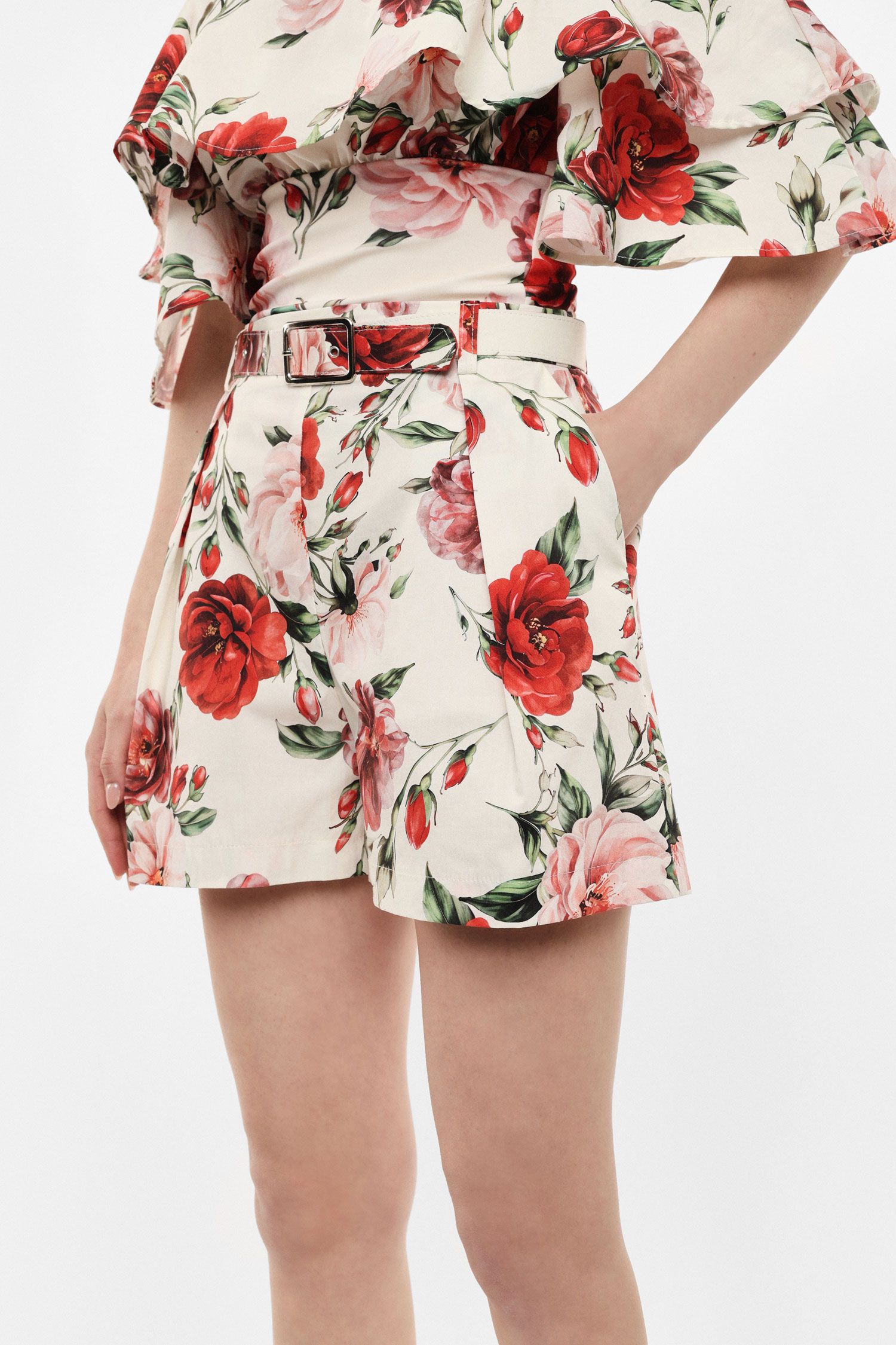 Floral Belted Shorts