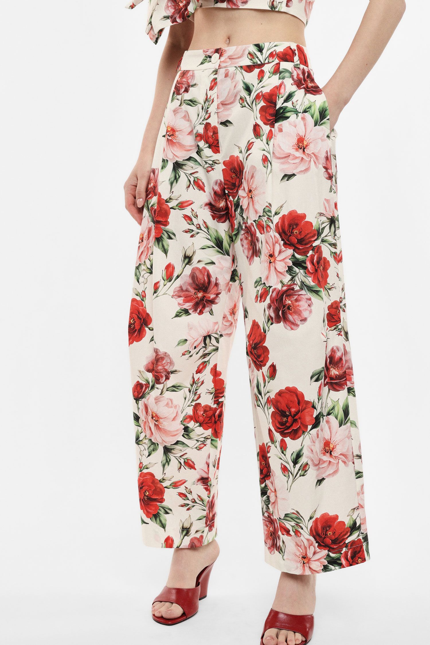 Floral Wide-Leg Pants