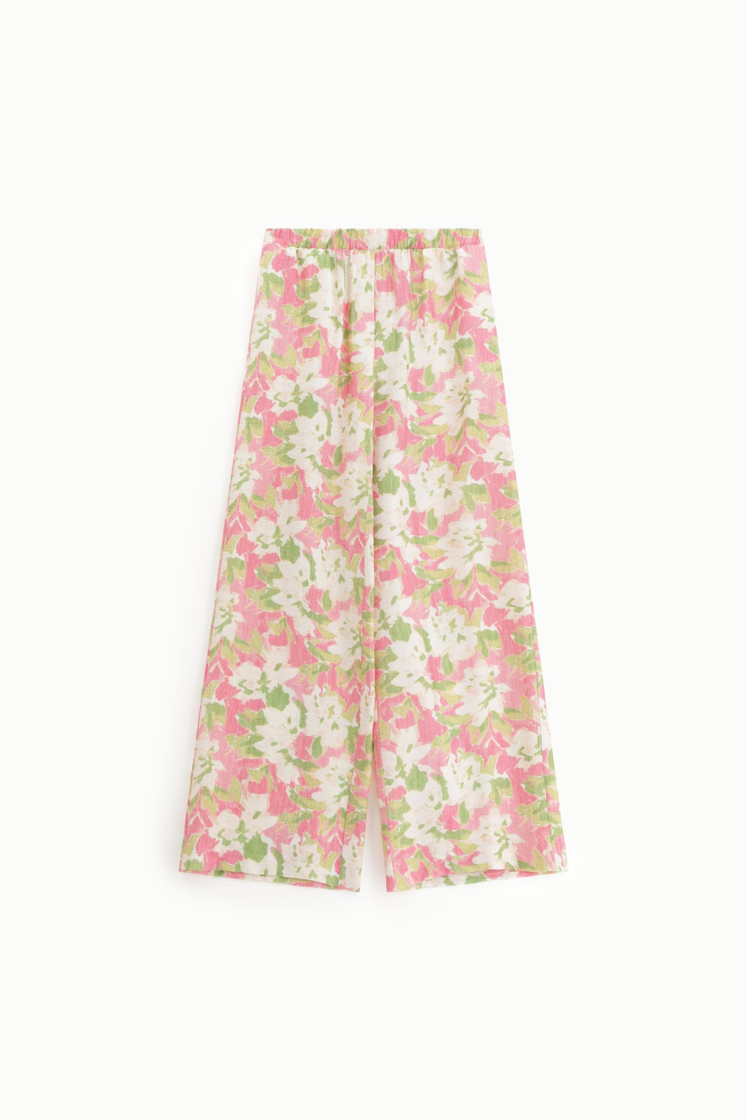 Pantalon palazzo taille haute imprimé