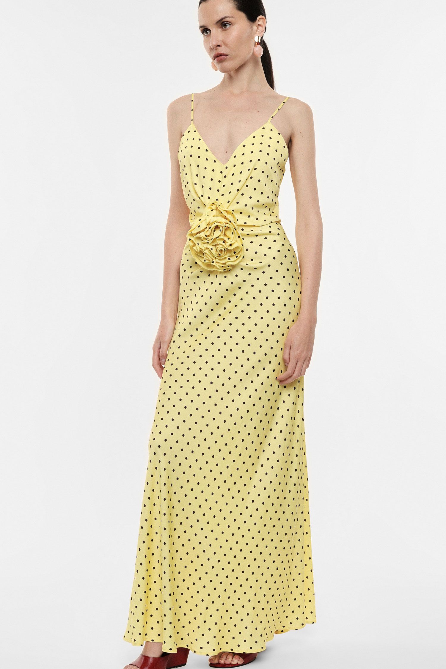 Robe jaune à pois
