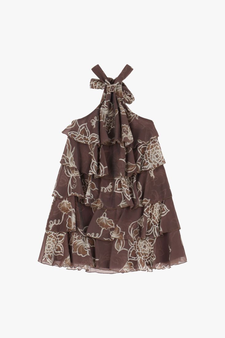 Robe courte à volants