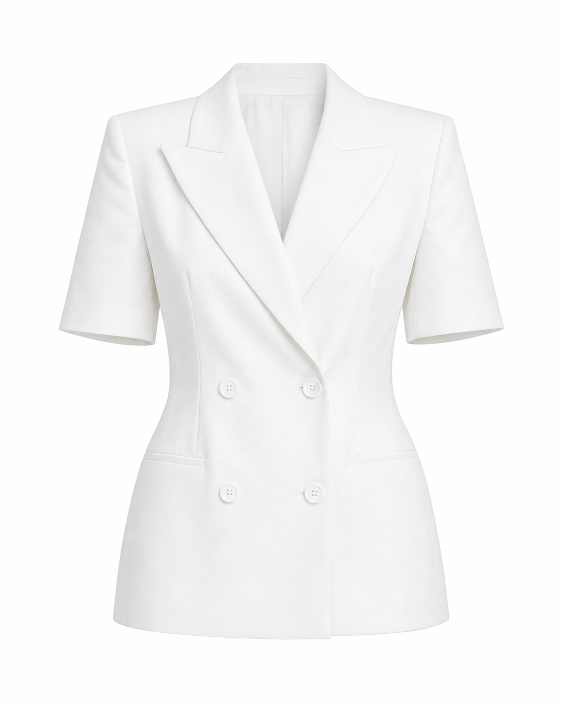 Blazer structuré à manches courtes blanc