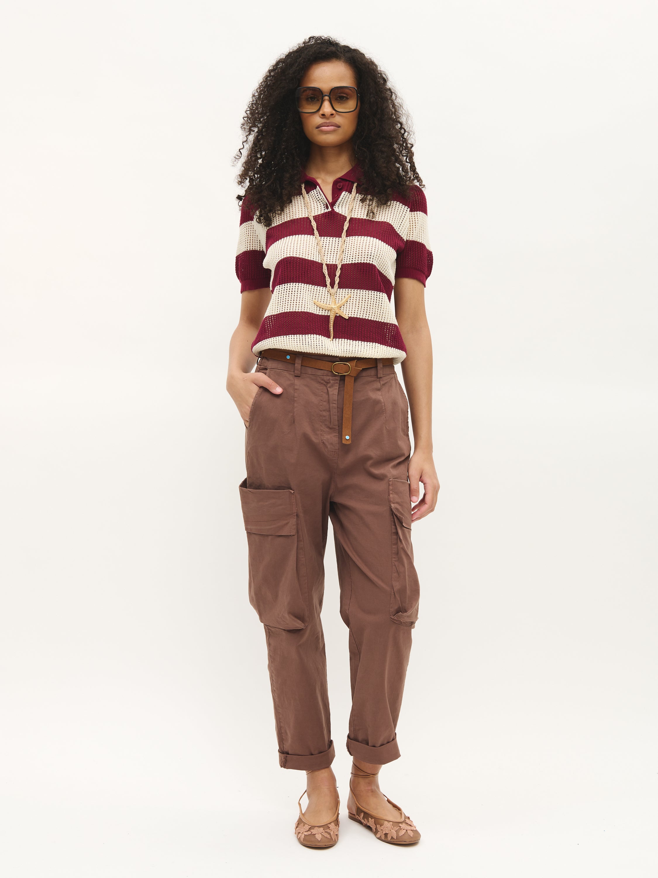 Pantalon cargo ceinturé