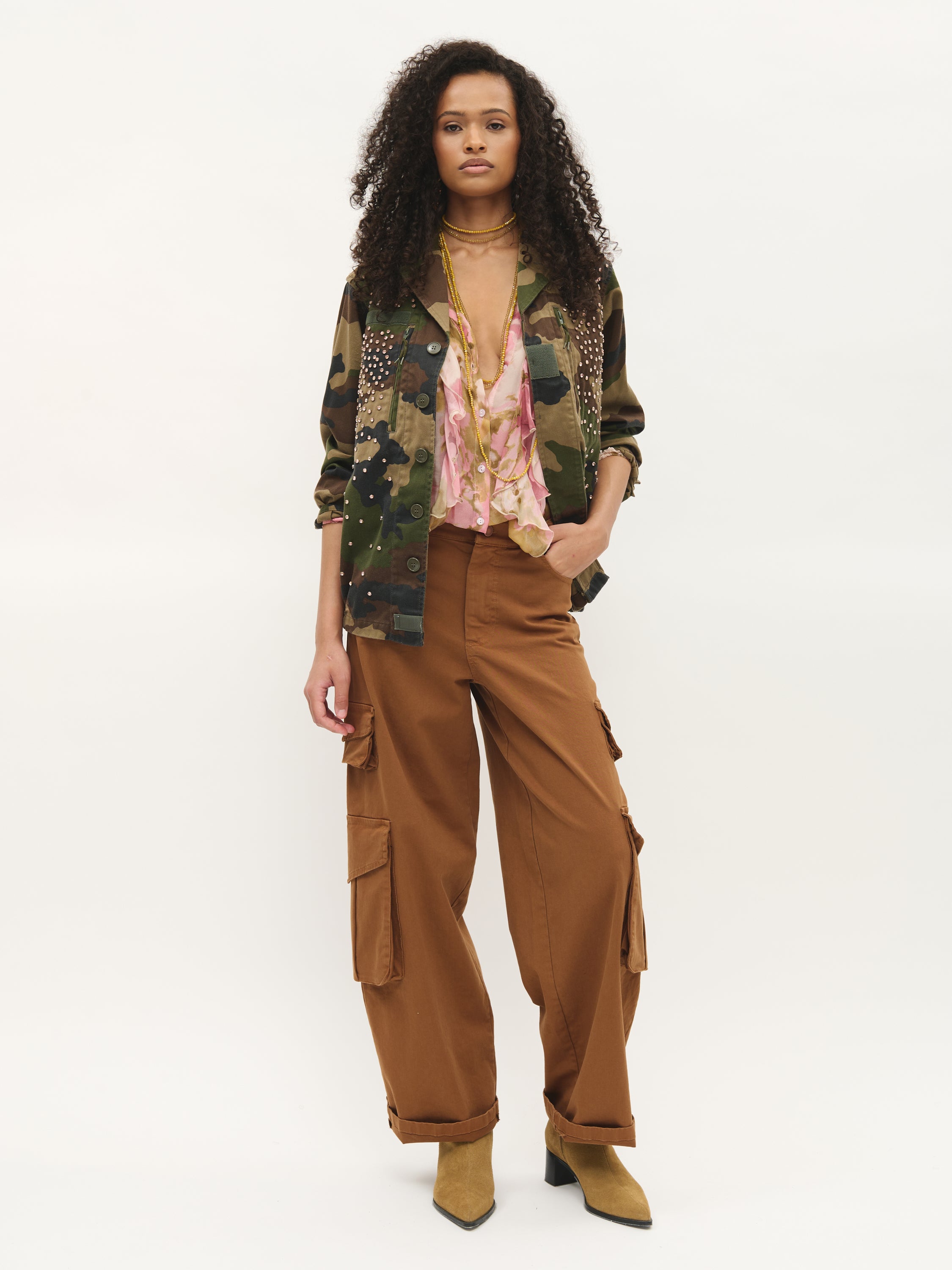 Veste militaire ornée de strass