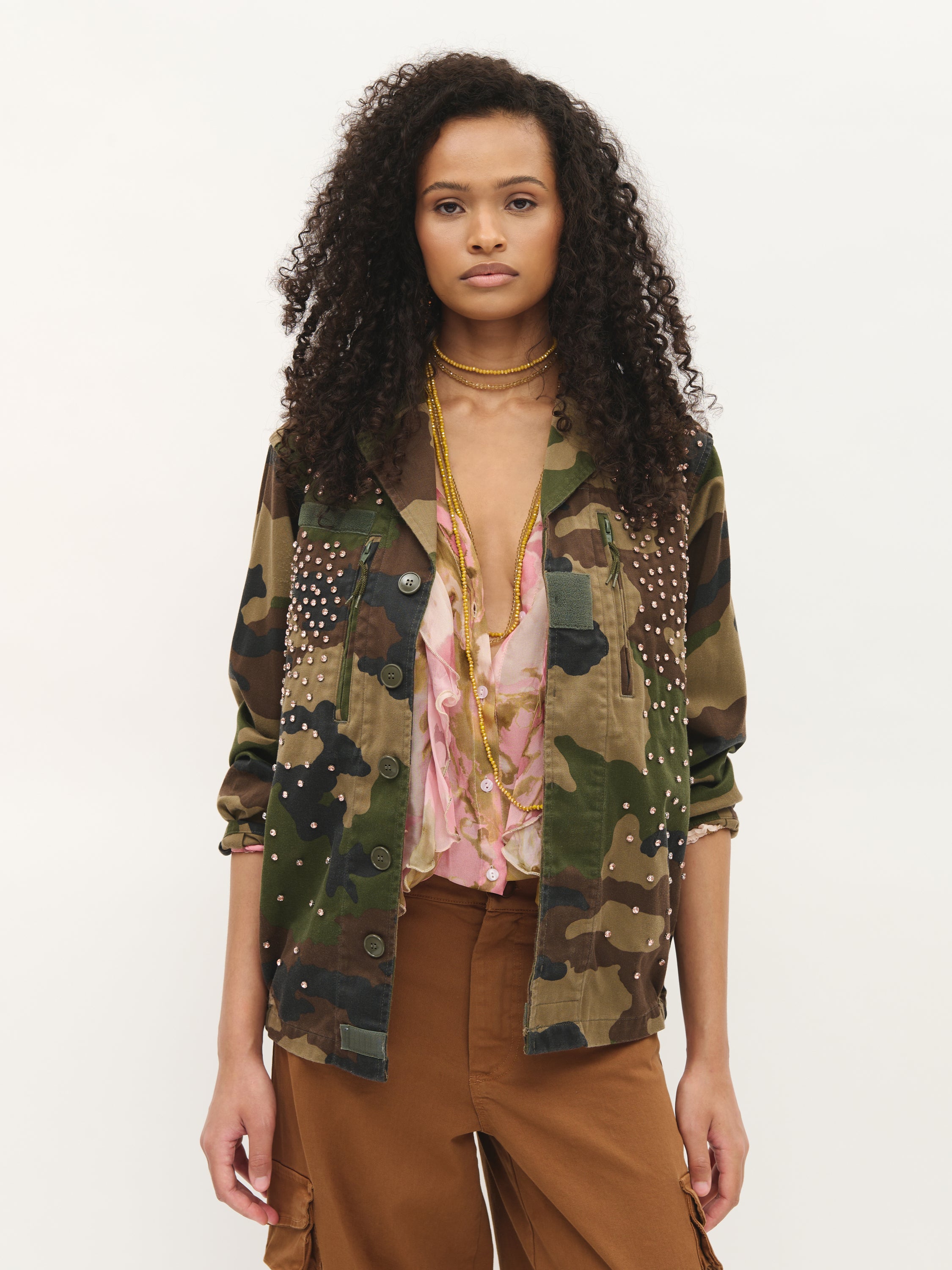 Veste militaire ornée de strass