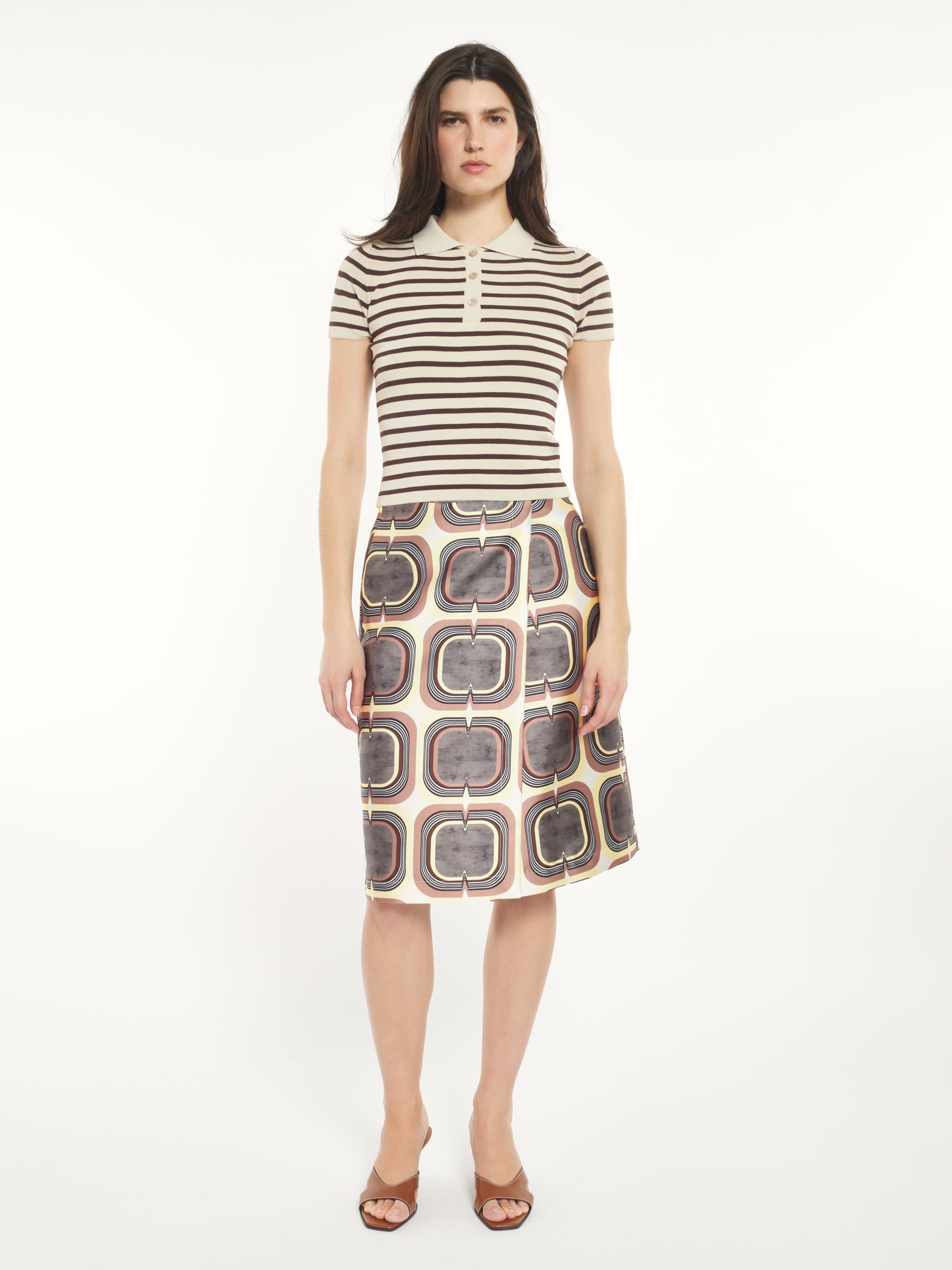 Polo en tricot rayé