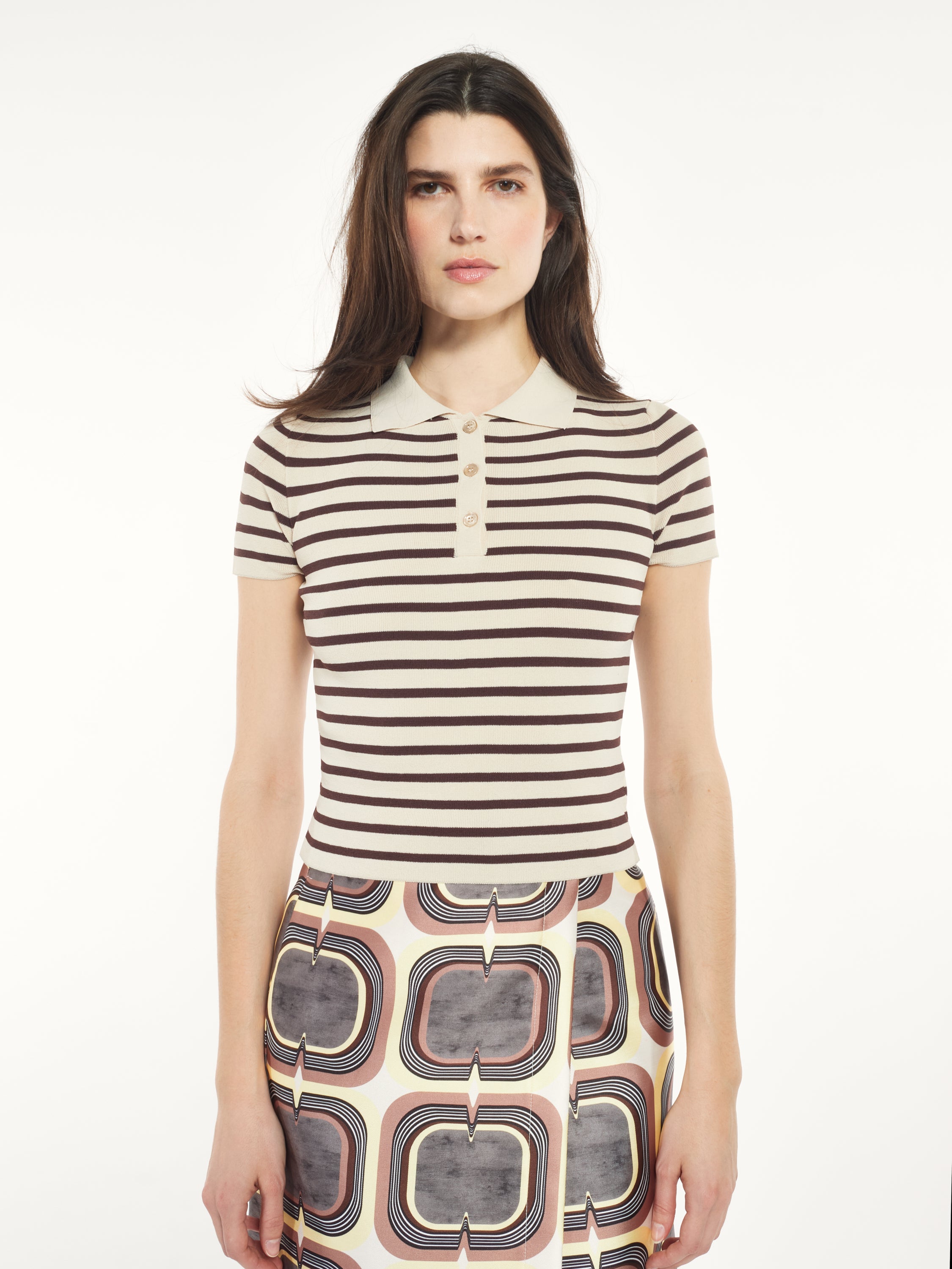 Polo en tricot rayé