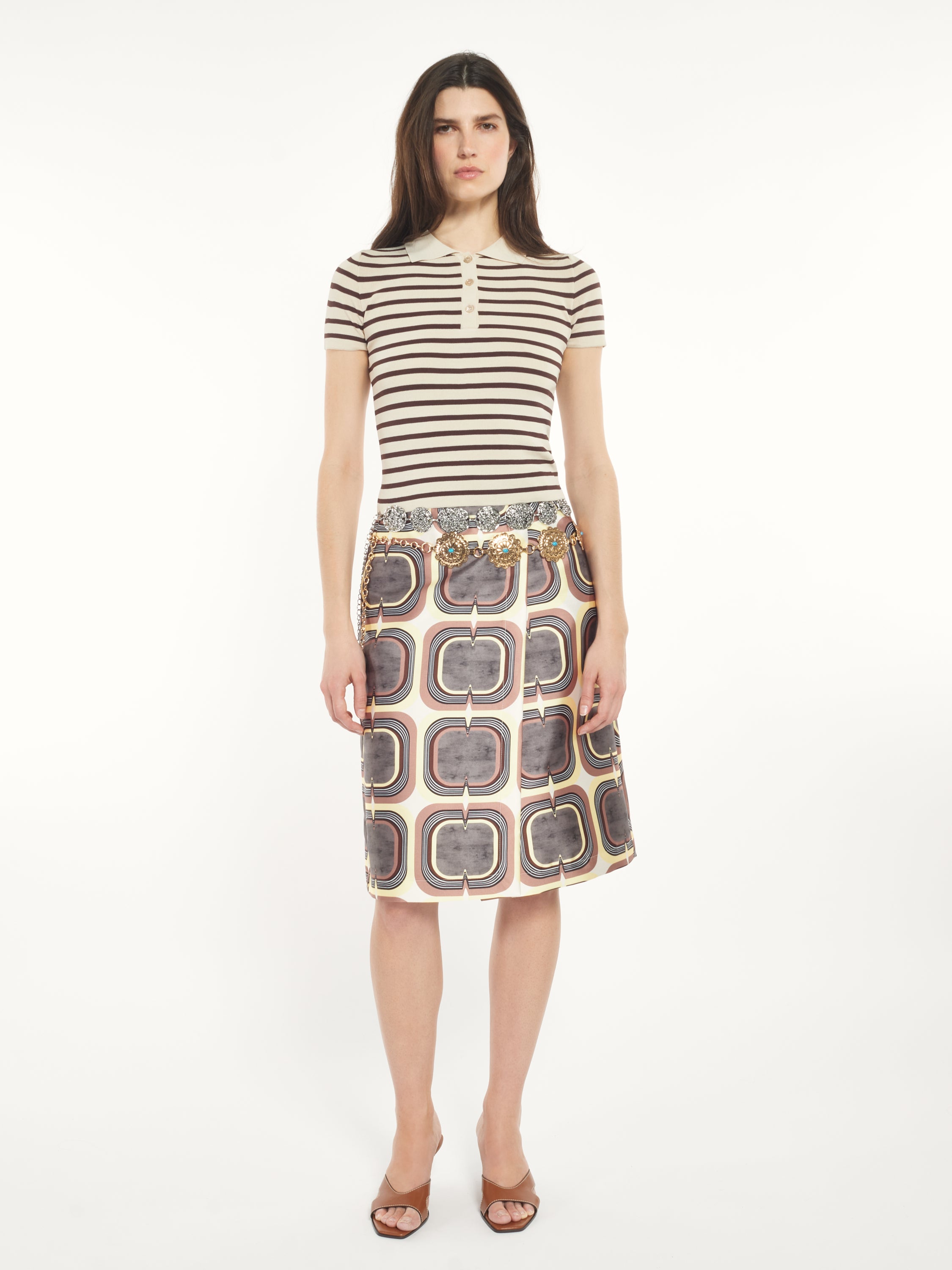 Polo en tricot rayé