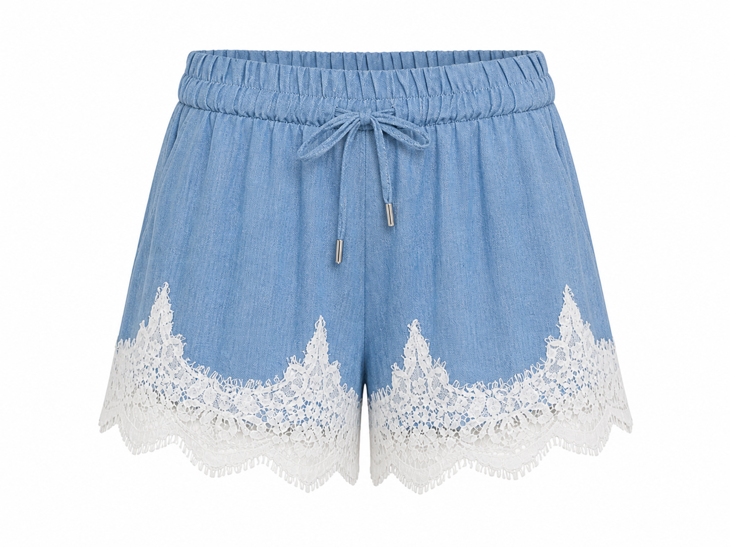 Short Lace Detail Blue