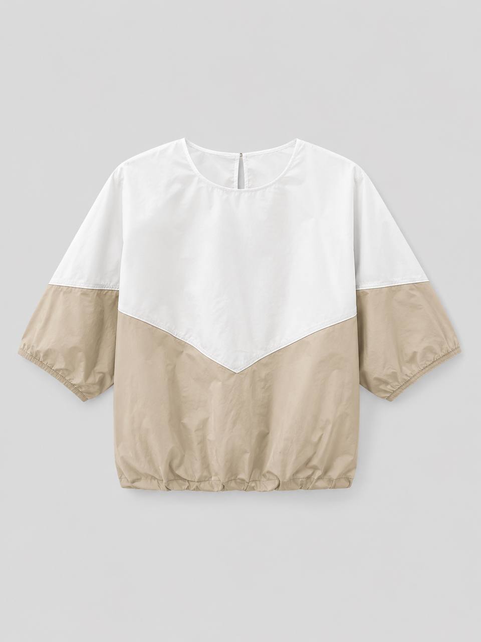 Two-Tone Color Block Blouse