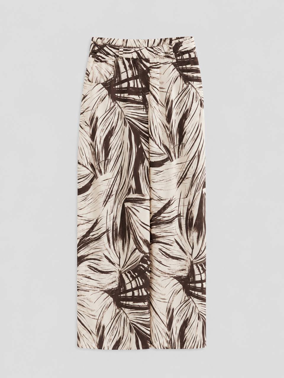 Tropical Print Wide-Leg Pants