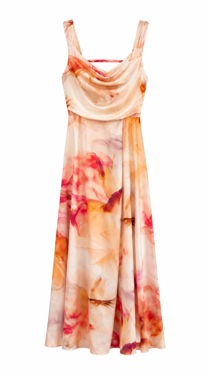 LONG PRINTED DRESS