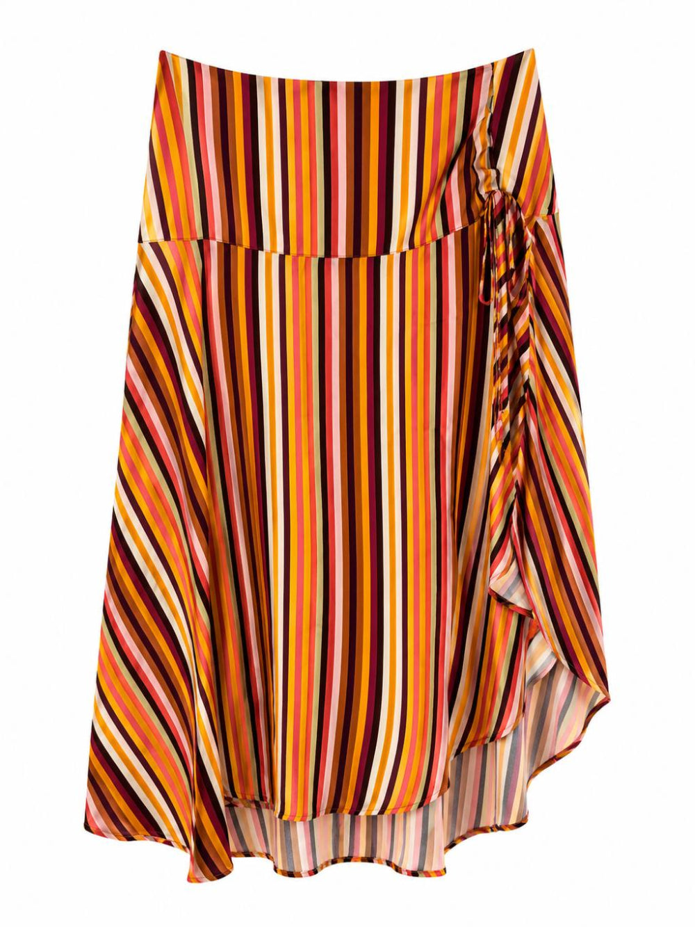 MULTICOLOR STRIPED WRAP SKIRT