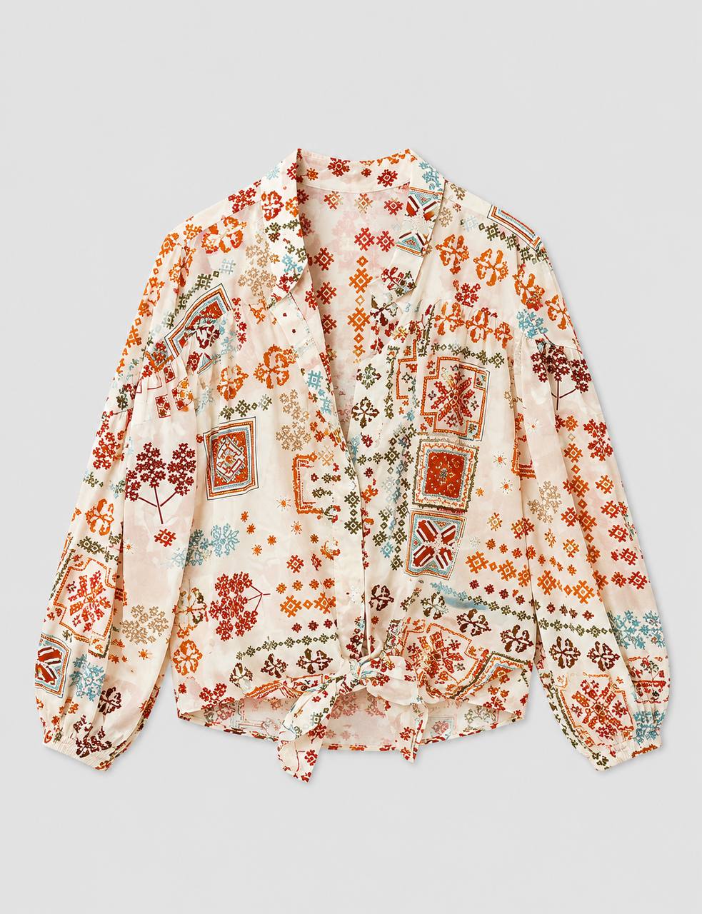 Printed Linen Blend Shirt