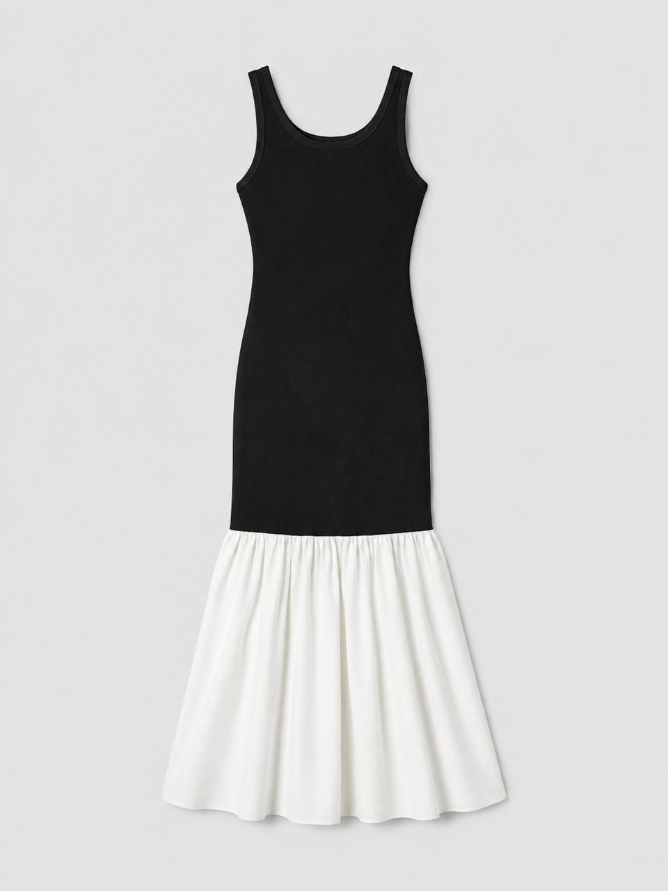 Two-Tone Pleated Dress