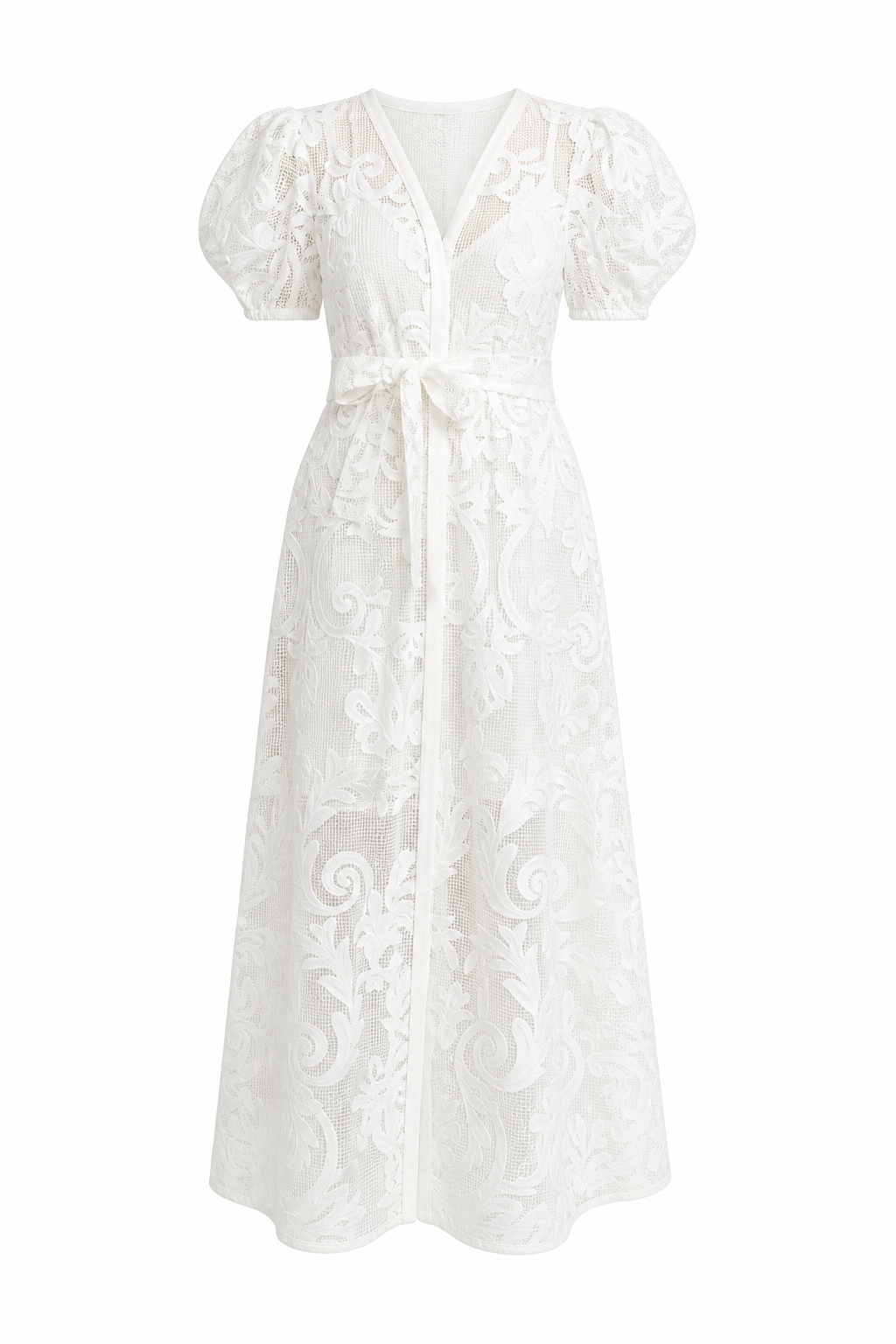 Robe boutonnée en dentelle