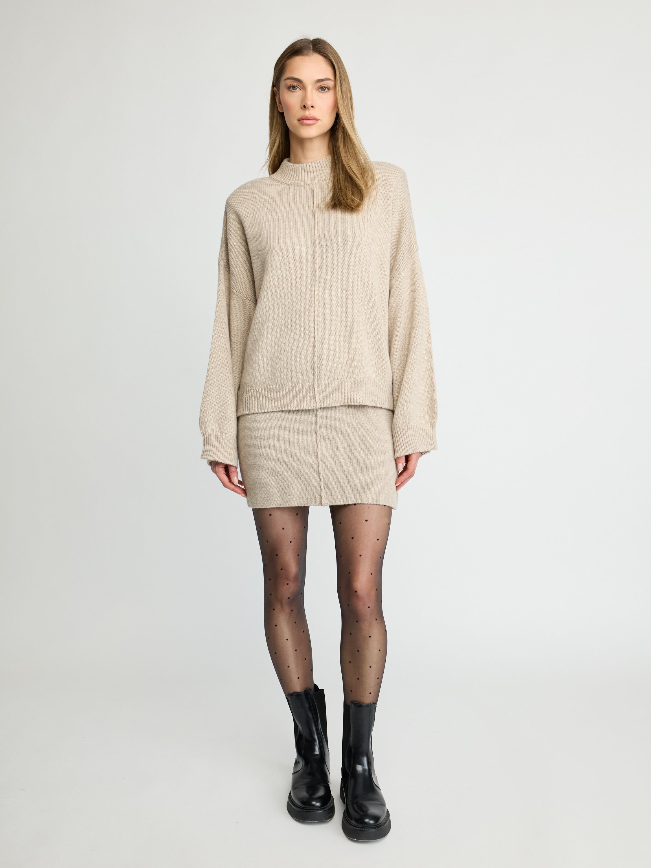 Mock-Neck Knit Sweater