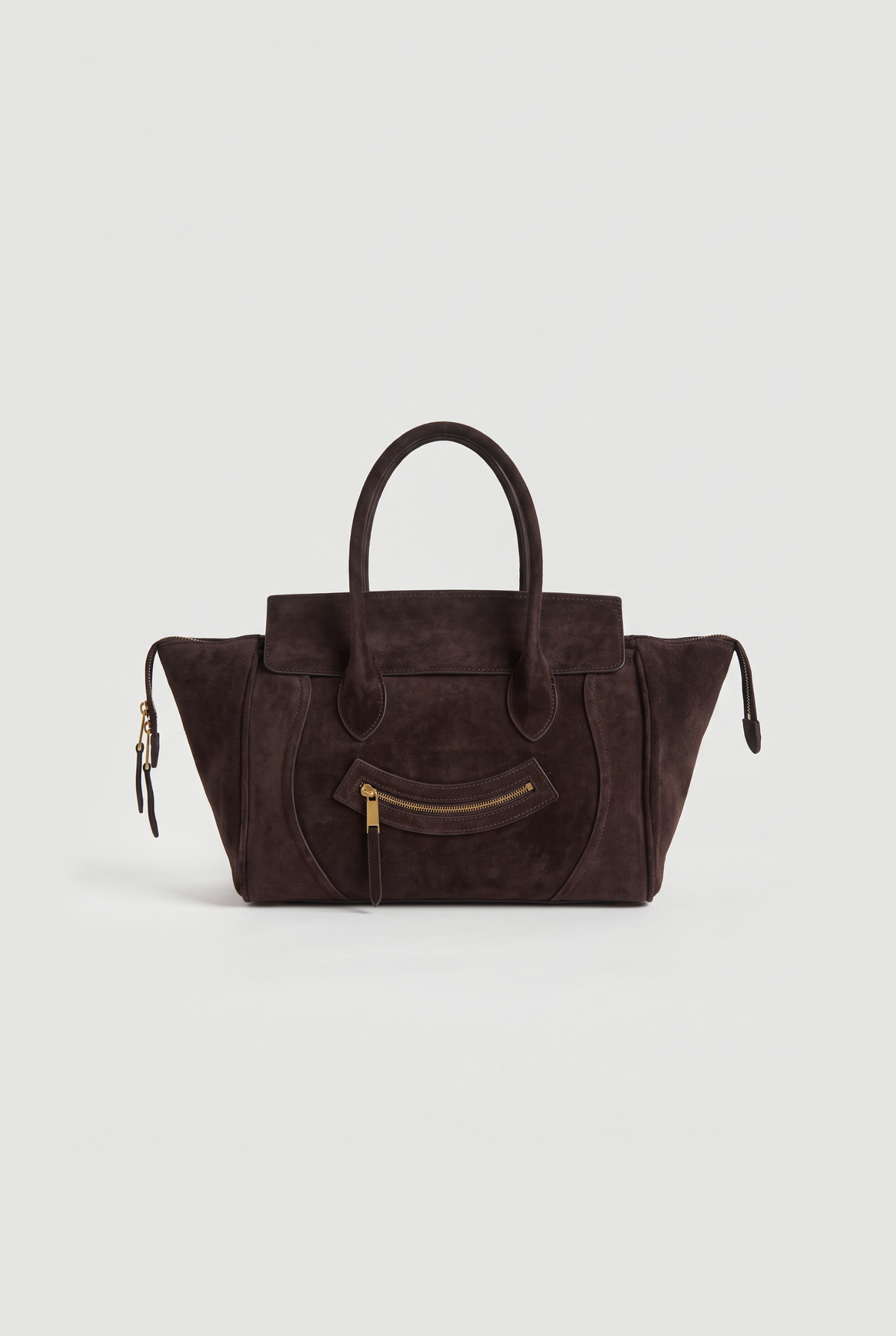Suede winged tote in Brown