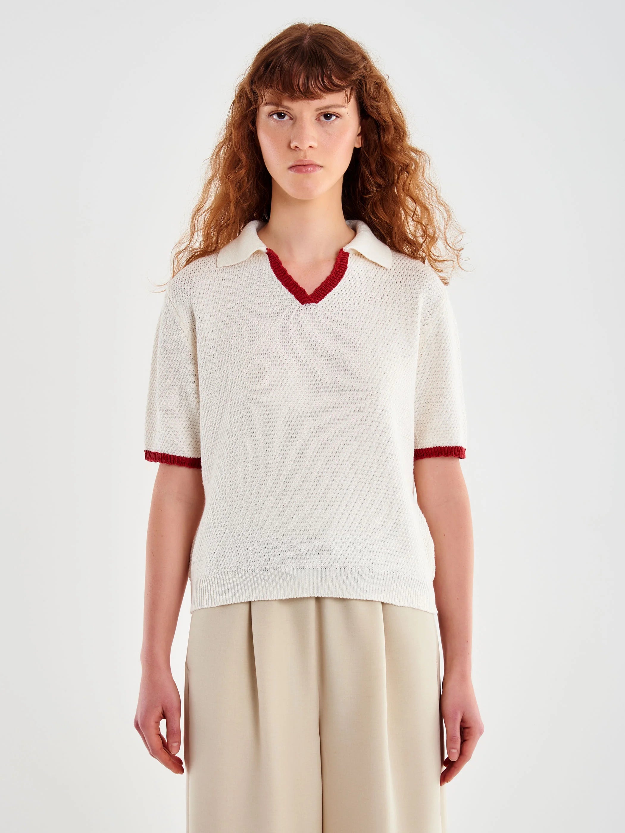 V-neck Half Sleeve Sweater