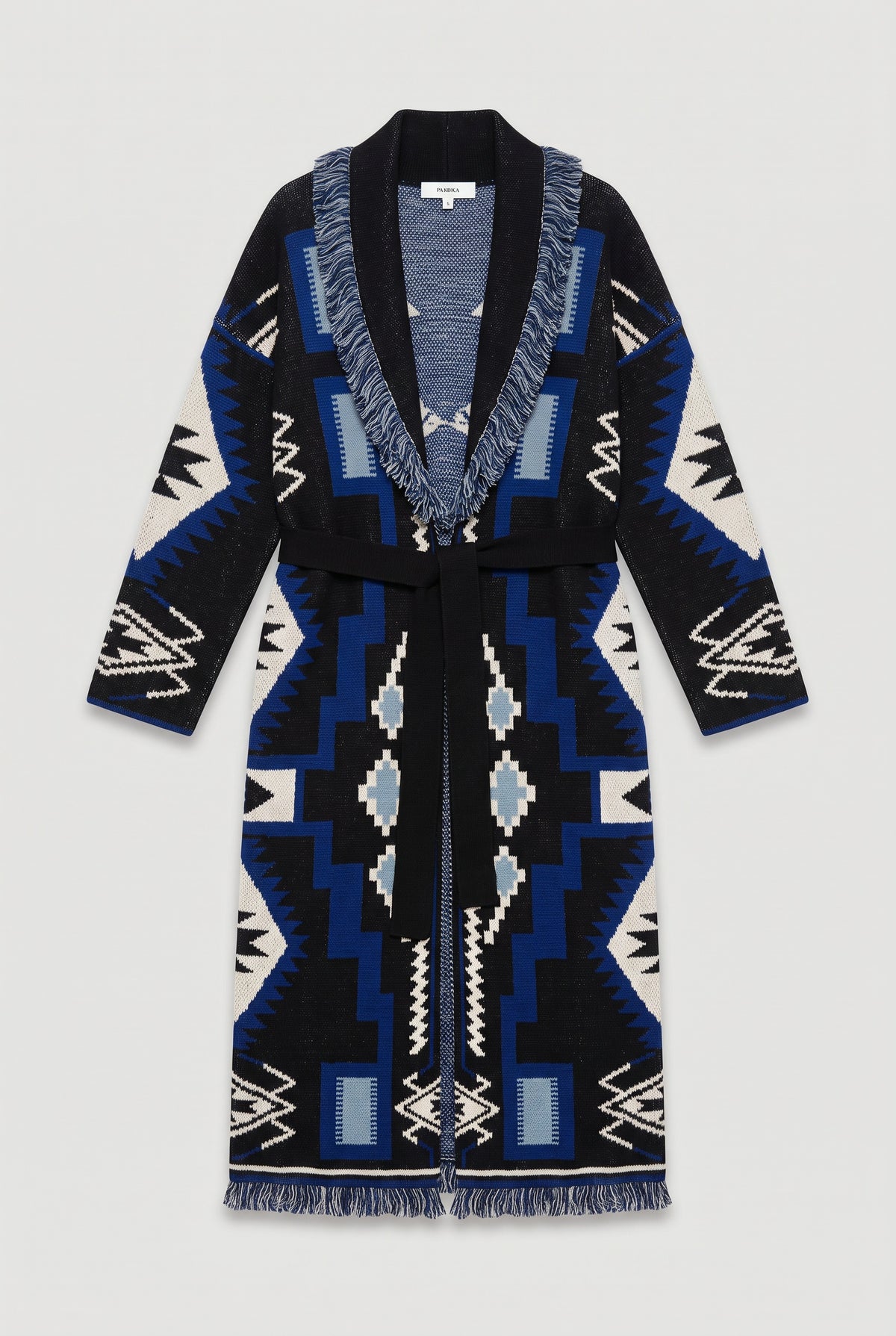 Long jacquard cardigan - Light Blue - flat lay