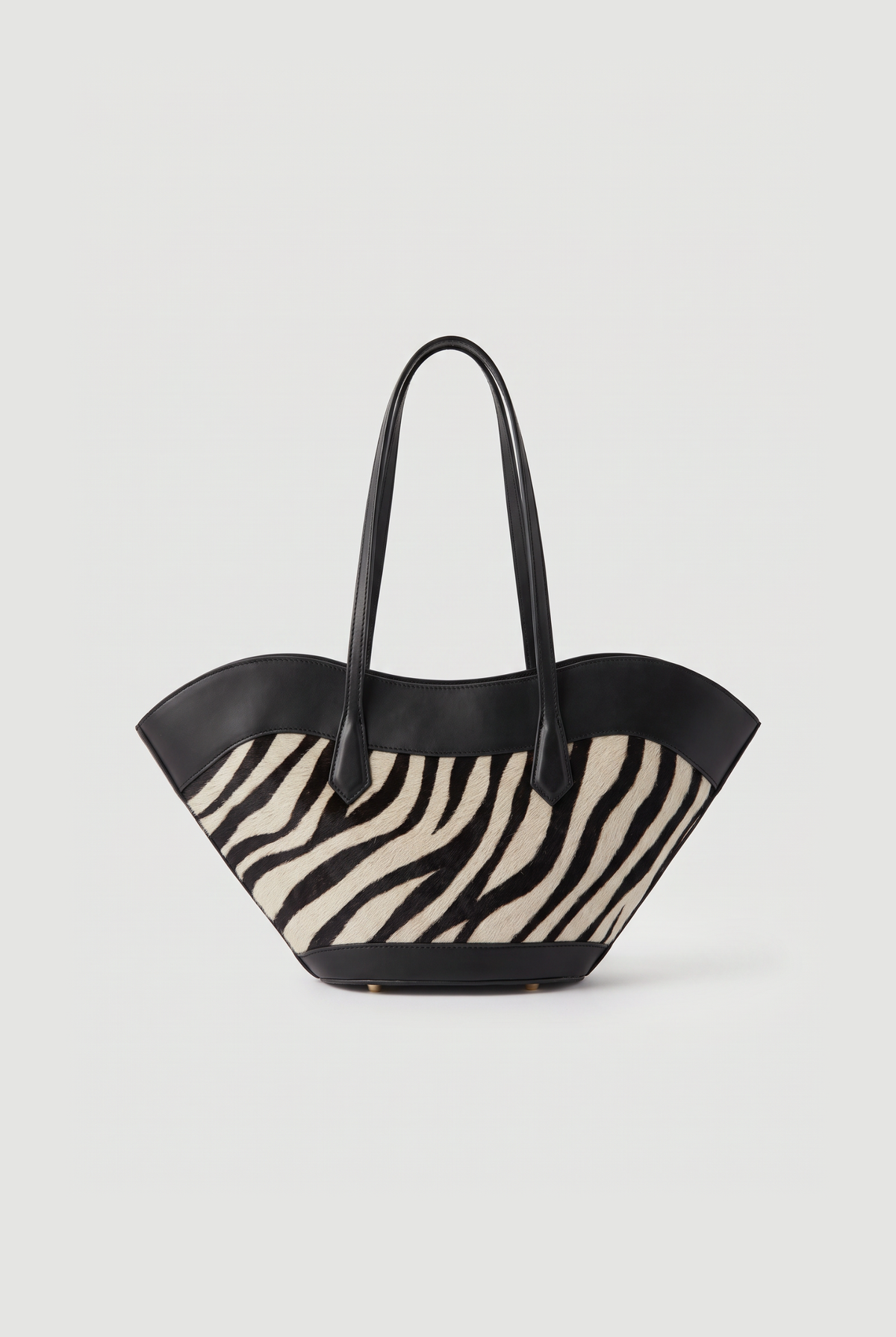 Zebra pony-hair basket tote in Zebra
