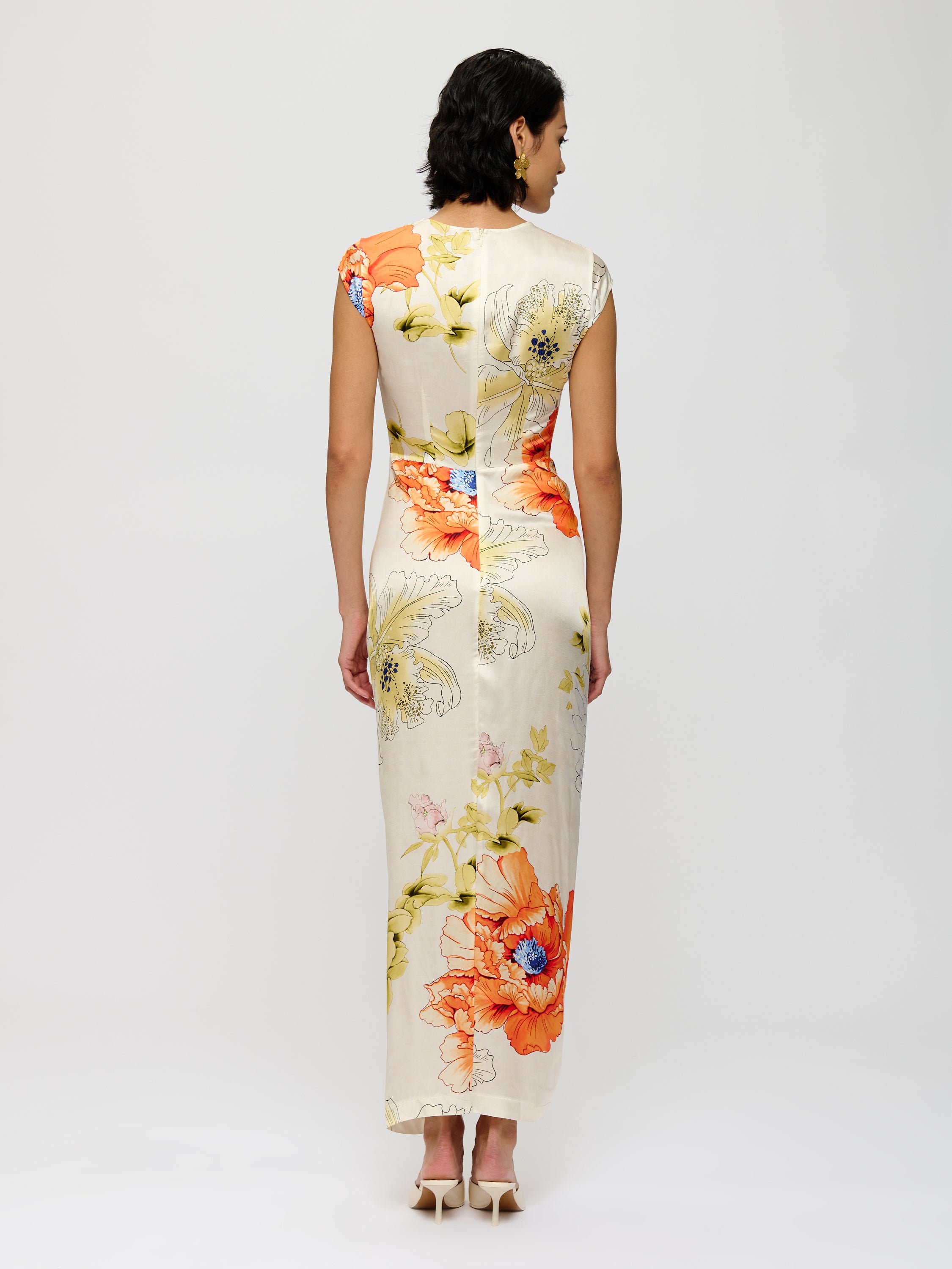 Floral Front Slit Dress