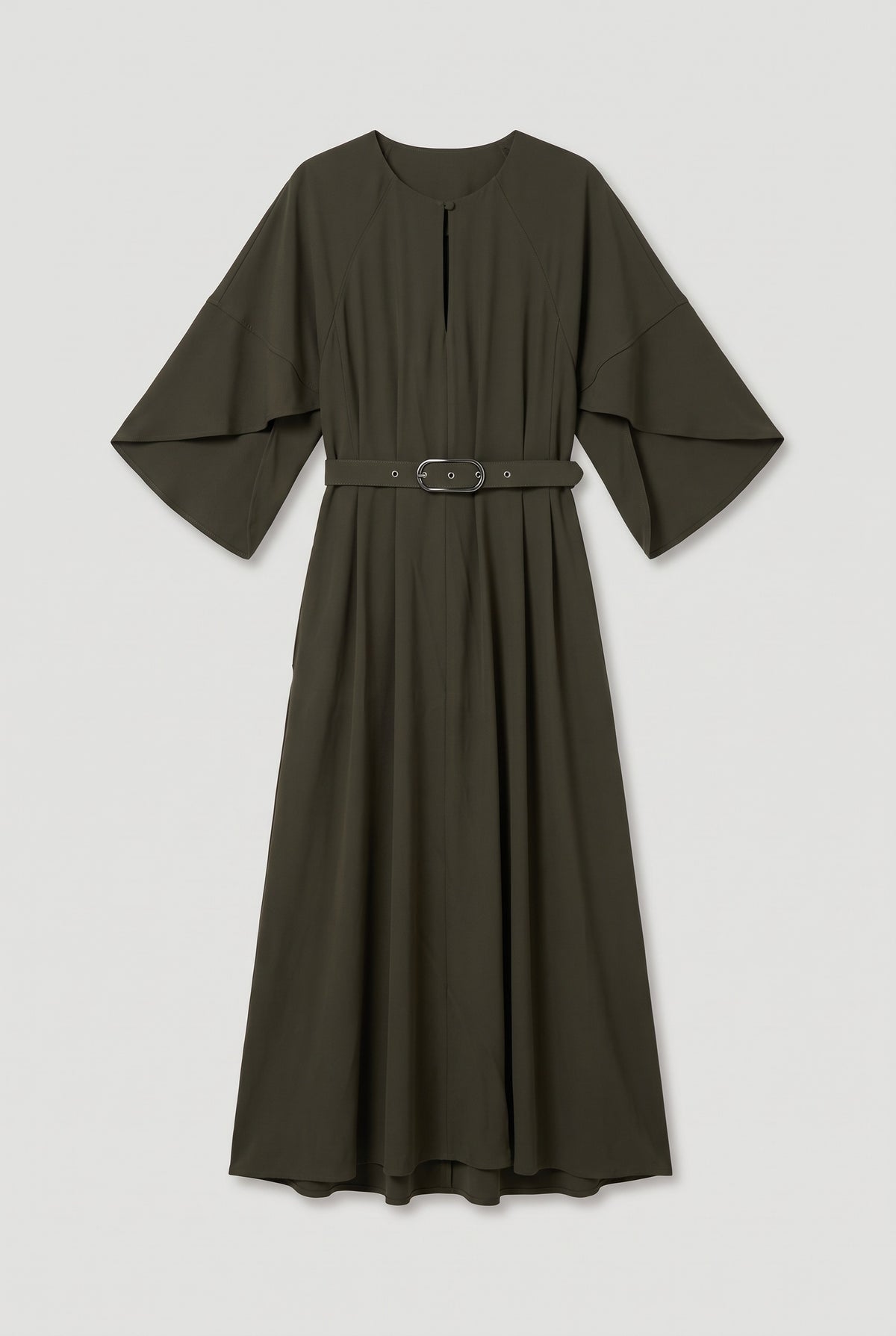 Draped Long Dress - Military - flat lay