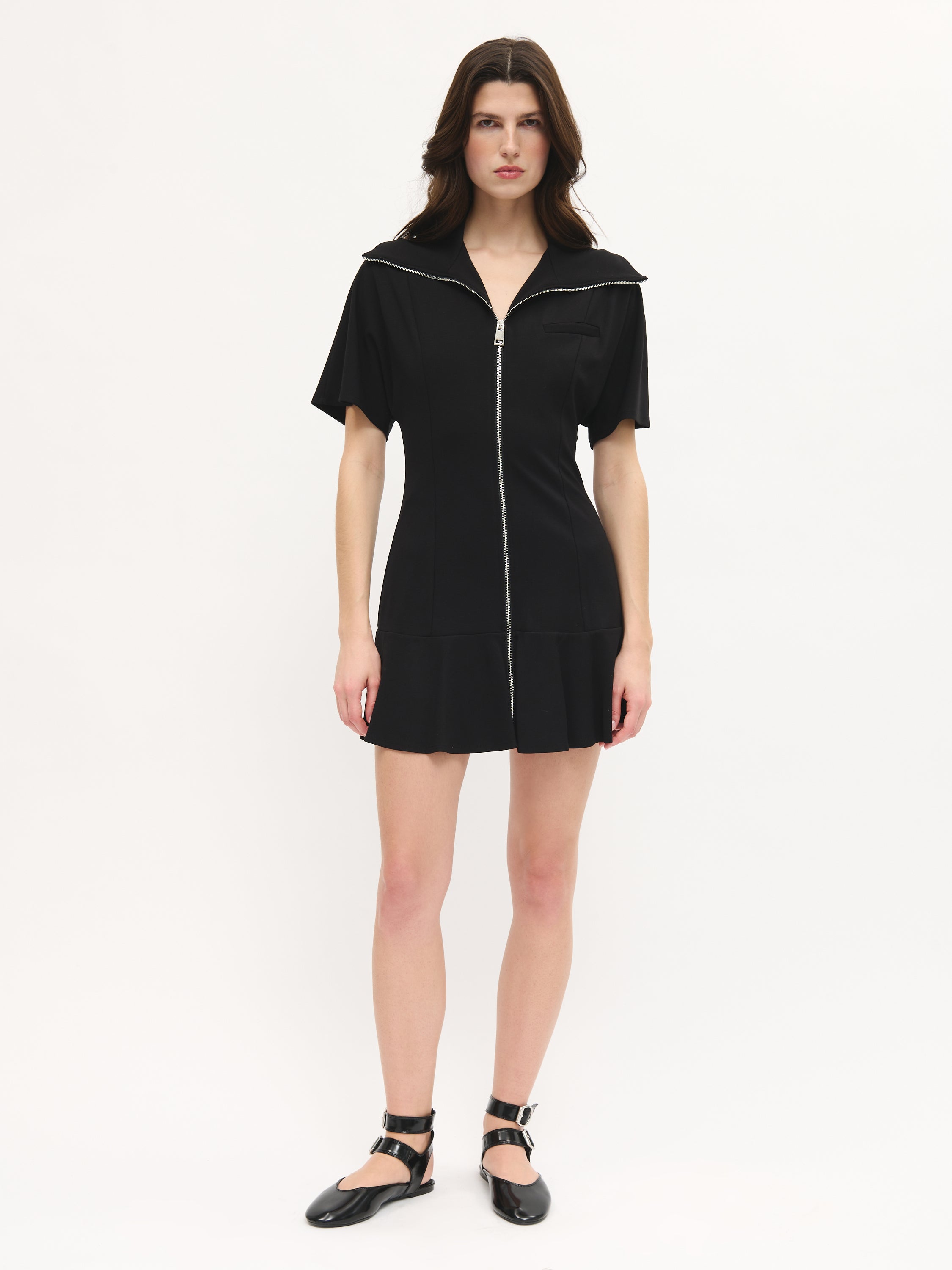 Front Zipper Mini Dress