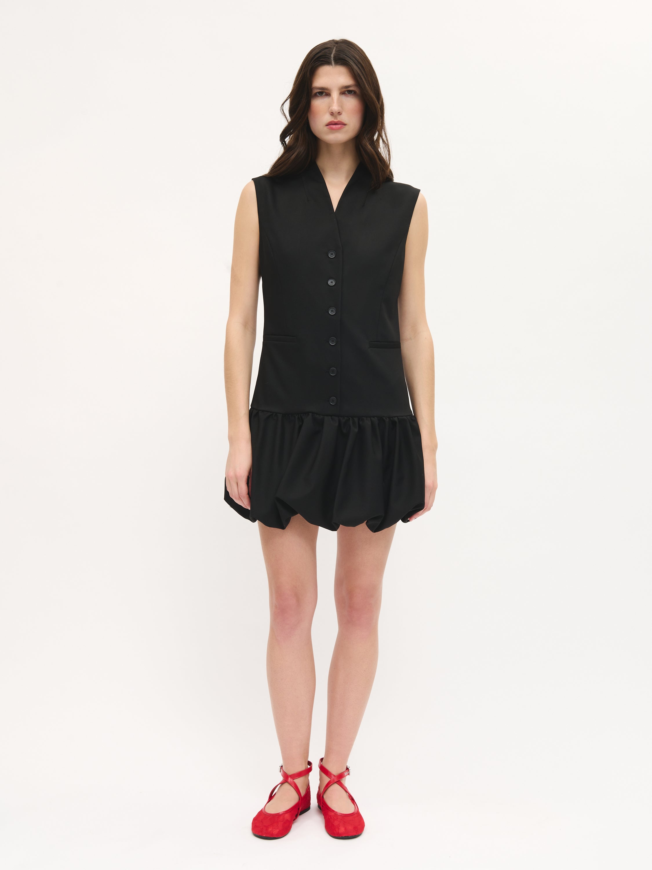 Robe courte avec boutons