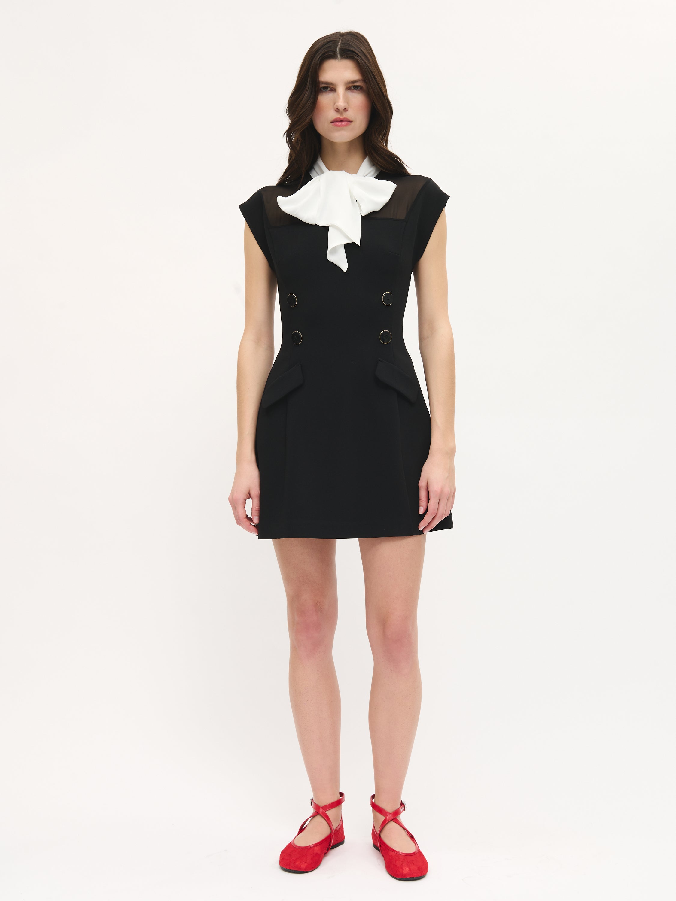 Robe courte à double boutonnage