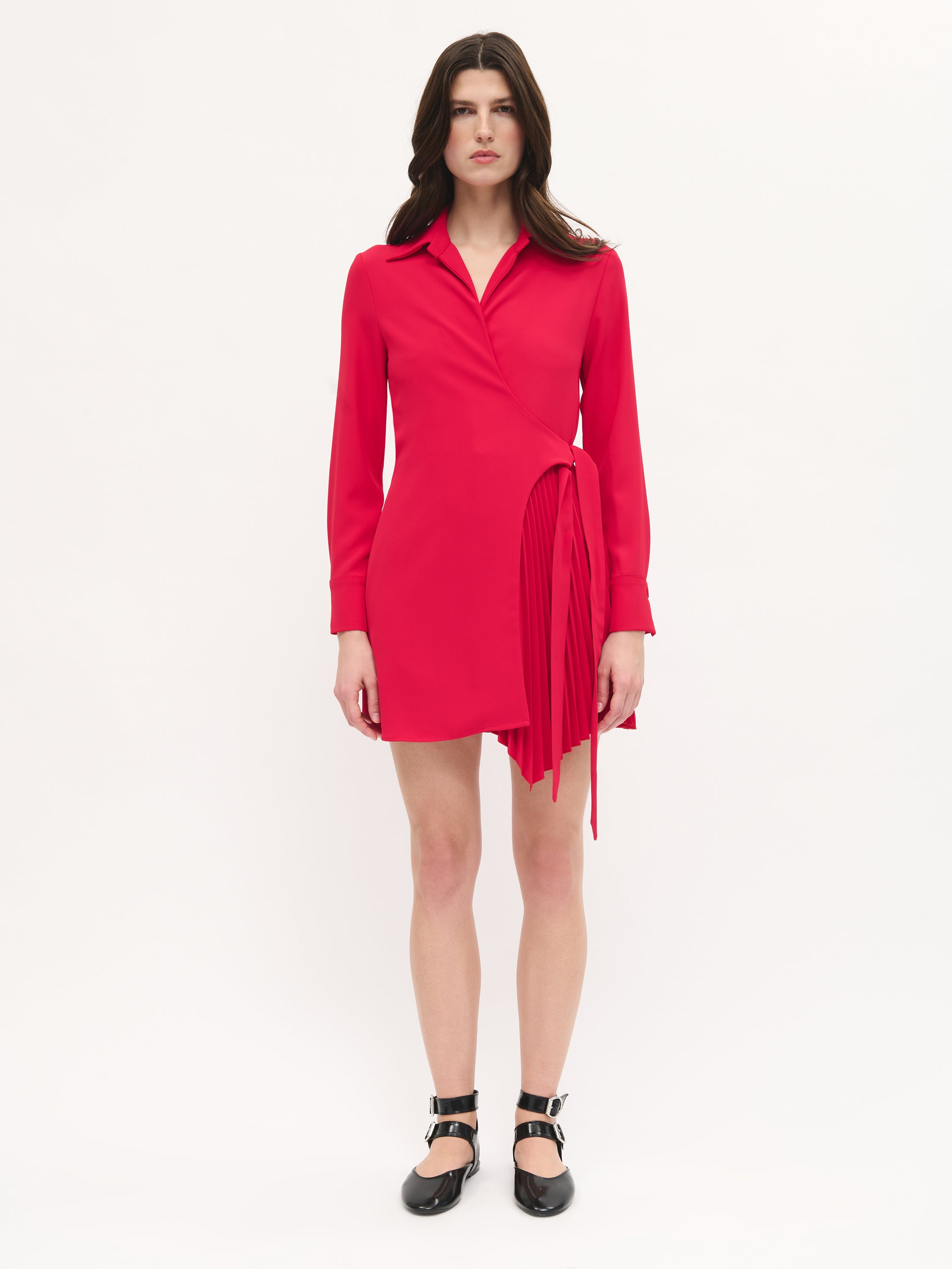 Robe plissée asymétrique