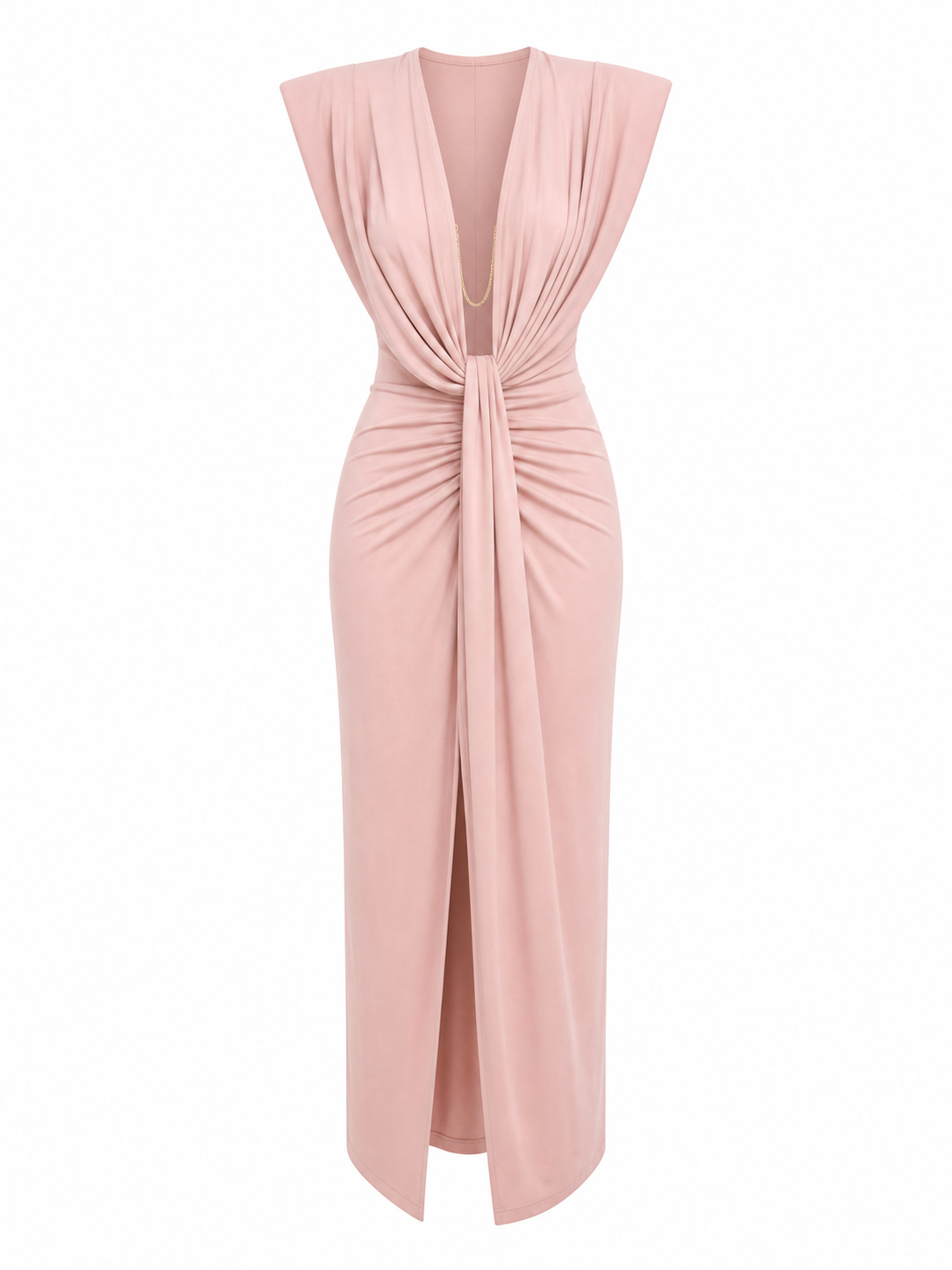 Robe drapée avec chaîne