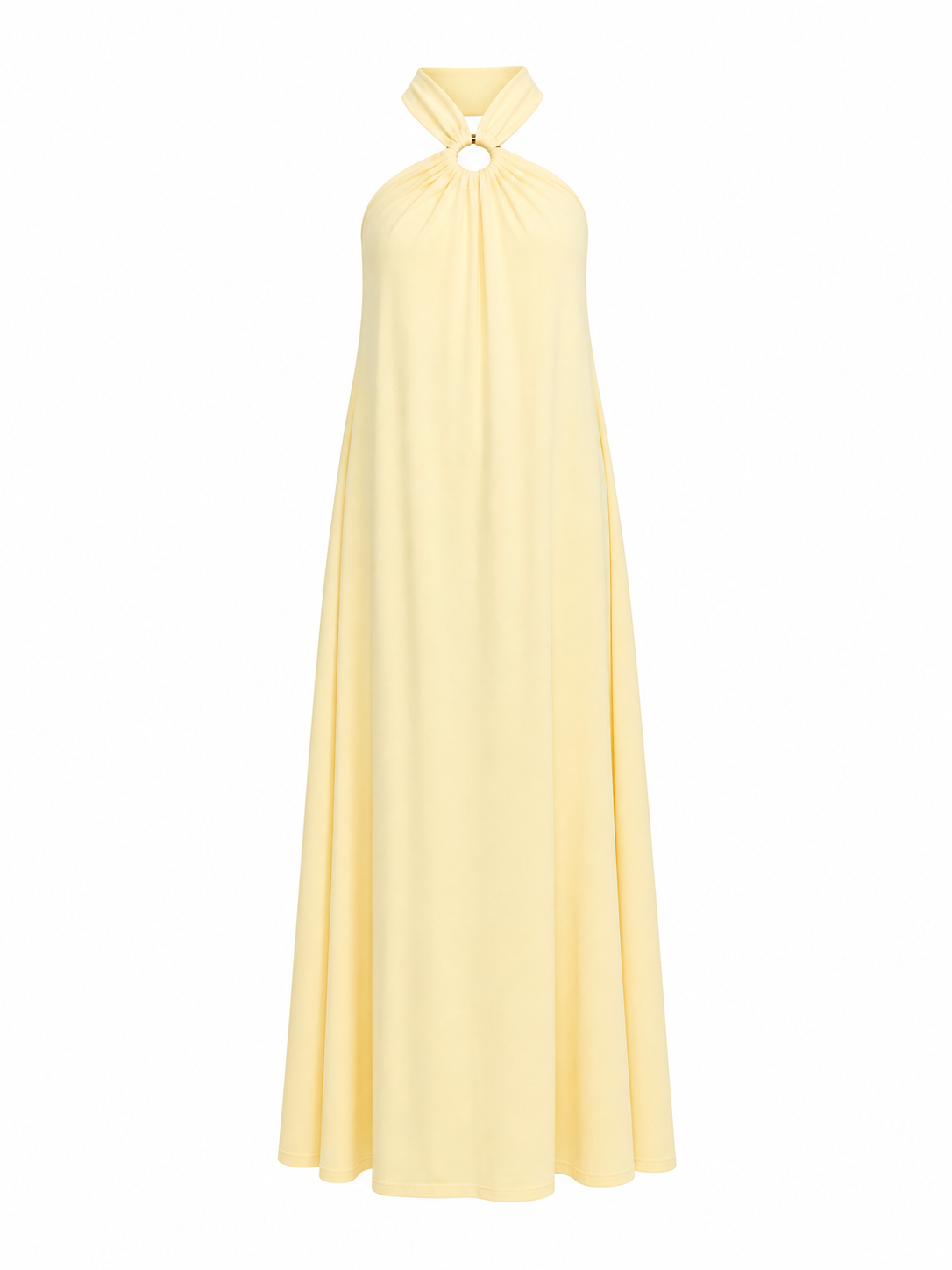 Robe longue détails métalliques jaune