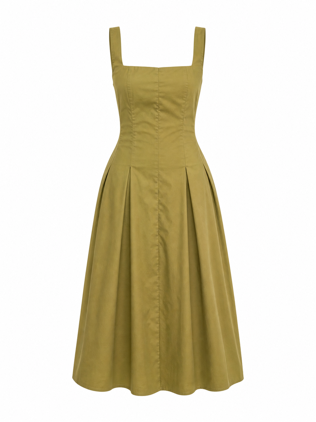 Robe midi à encolure carrée
