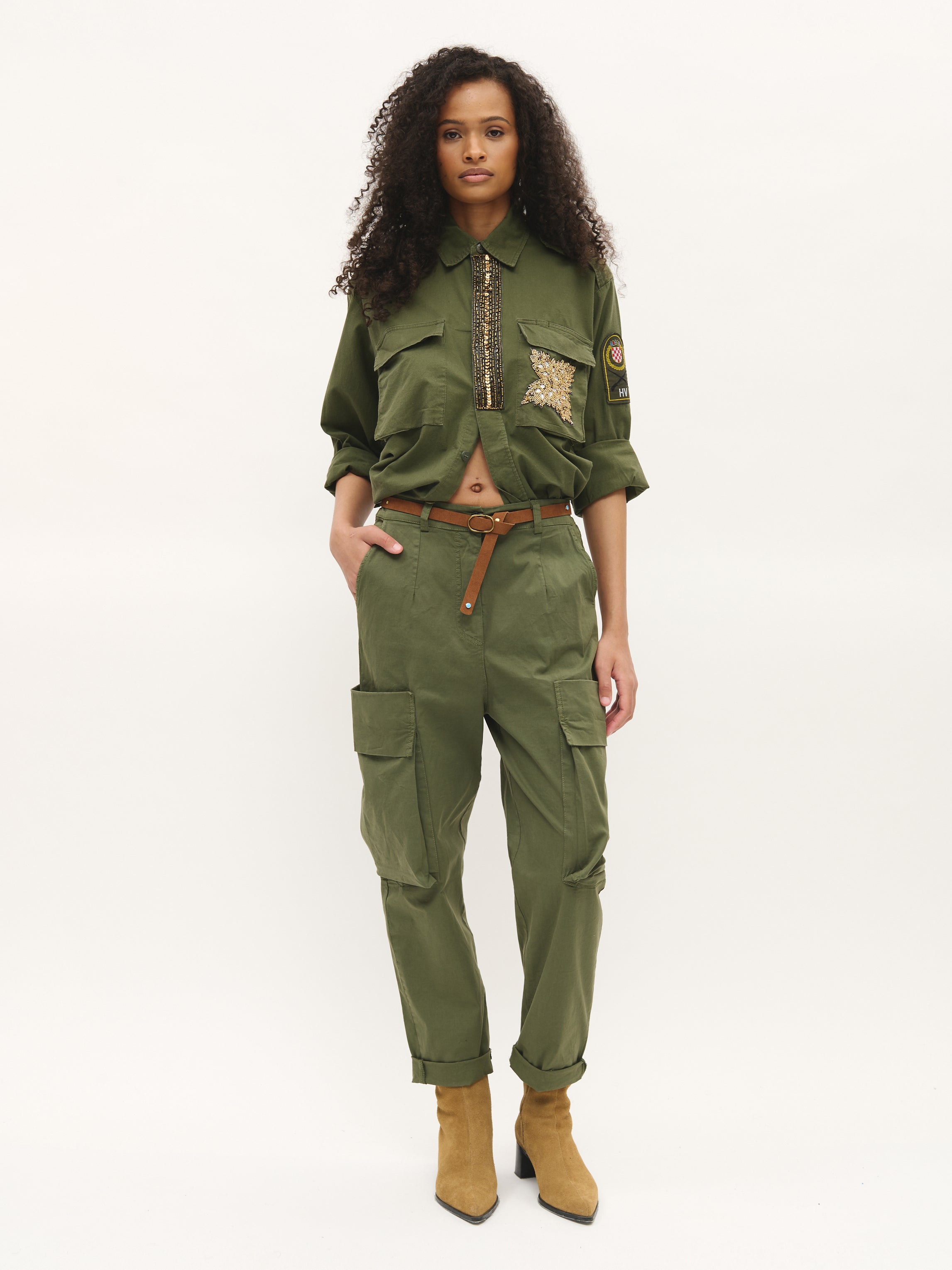 Pantalon cargo ceinturé