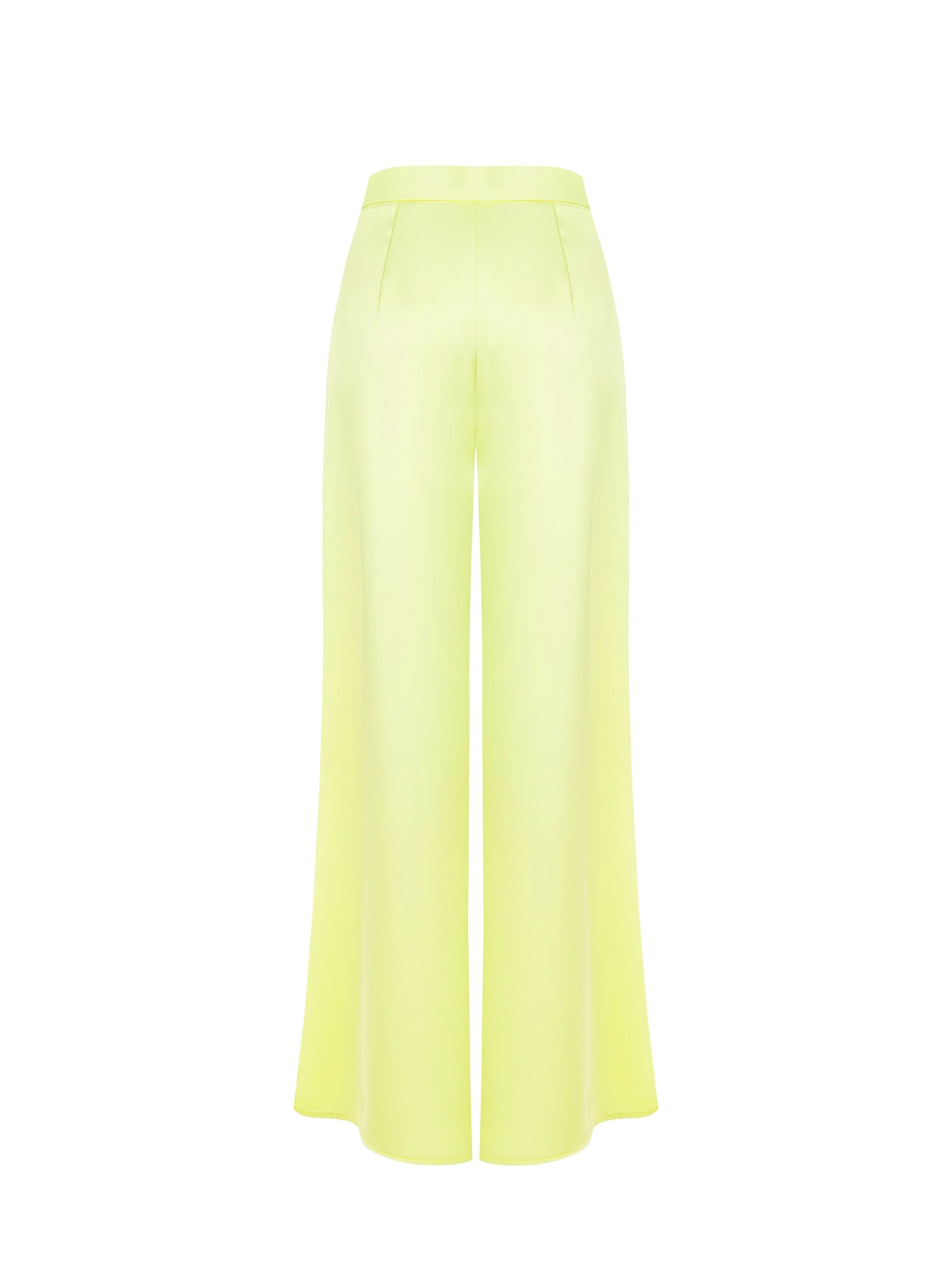 Pantalon Palazzo en satin à pinces