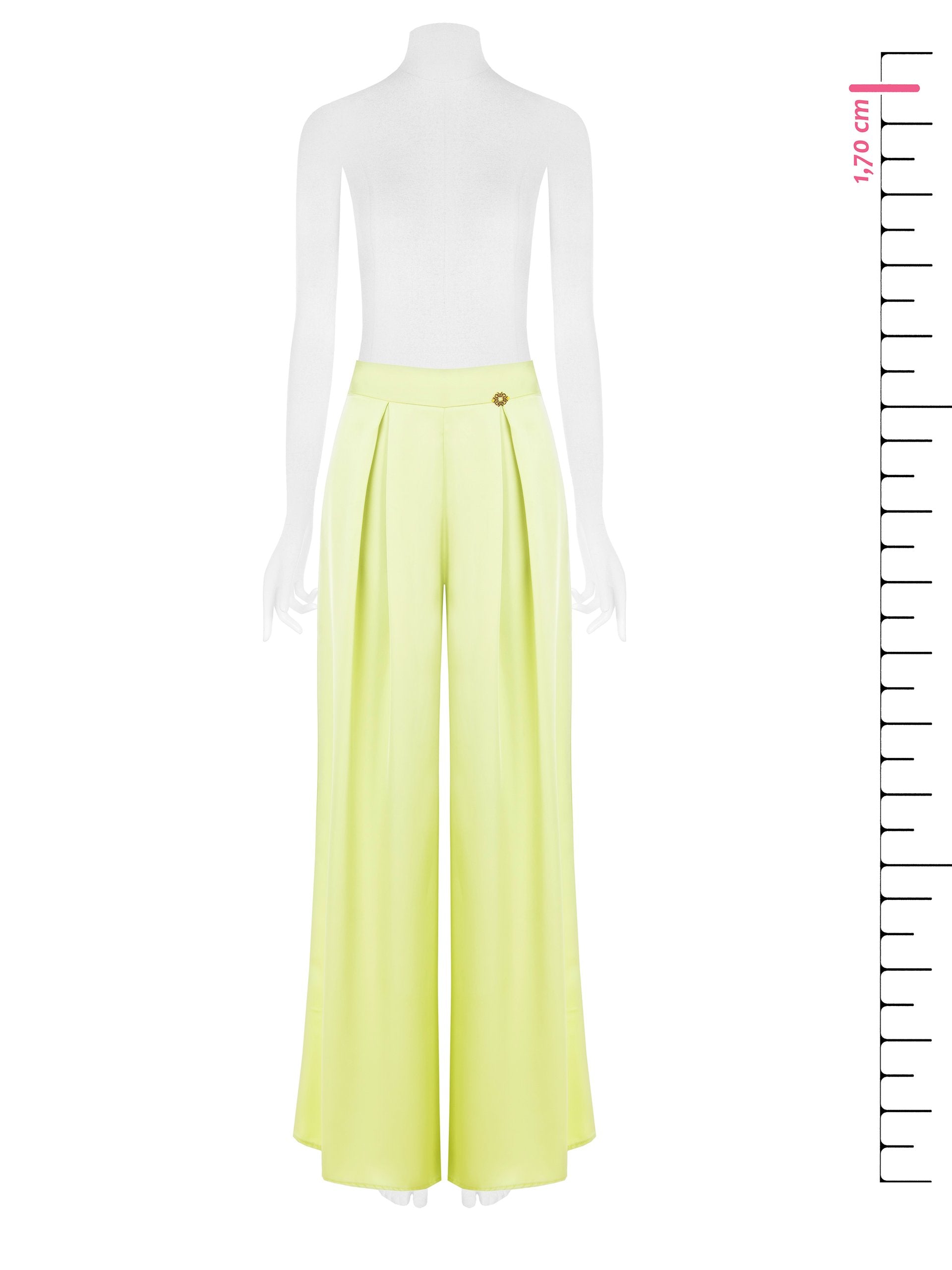 Pantalon Palazzo en satin à pinces